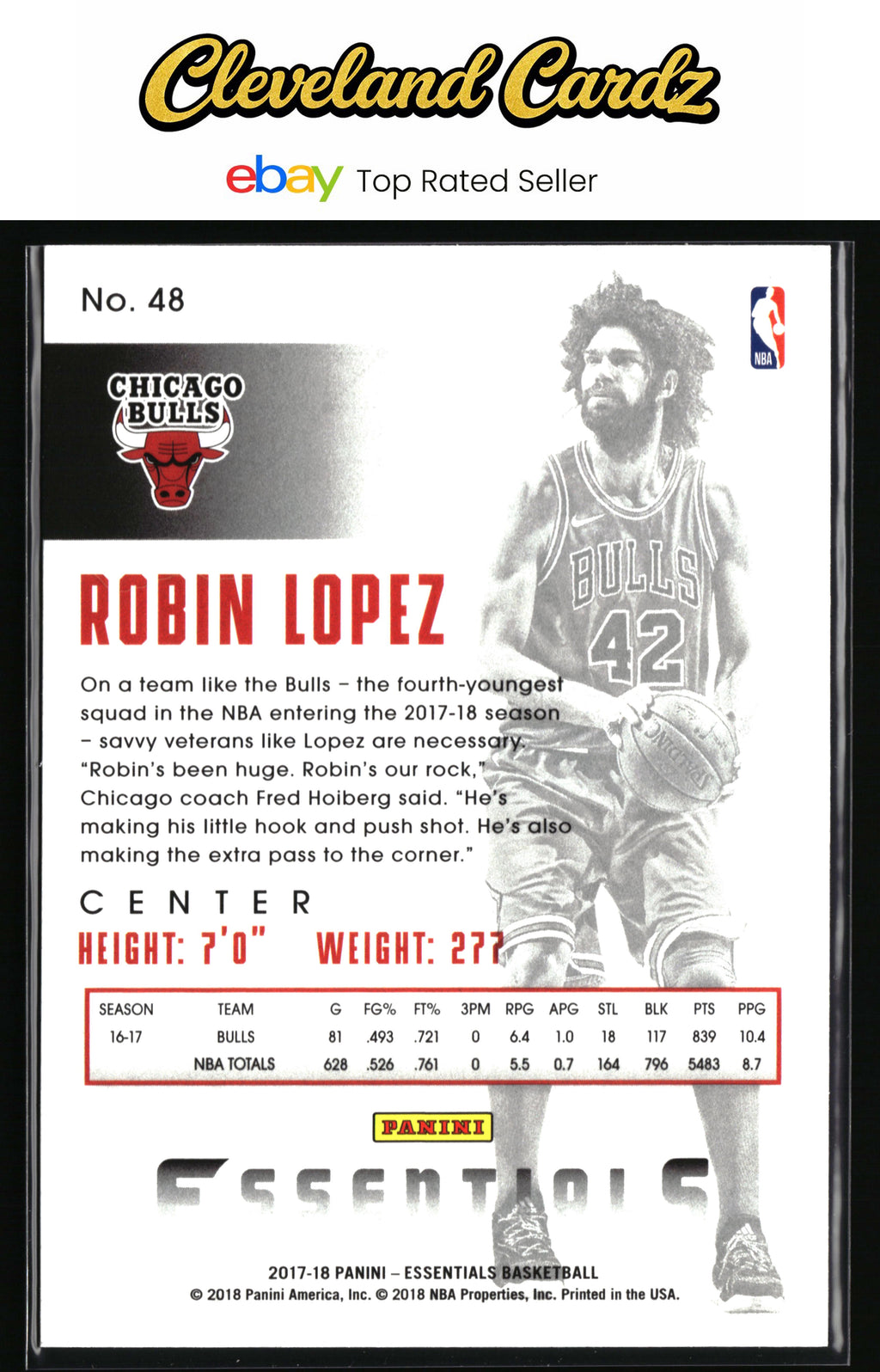 2017-18 Panini Essentials #48 Robin Lopez