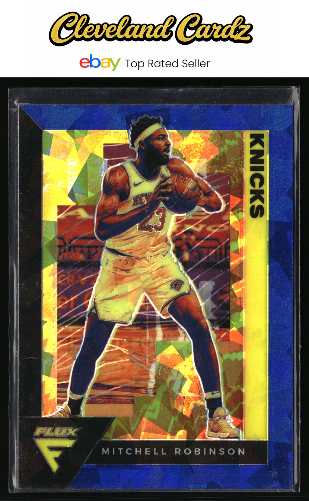 2020-21 Panini Flux #118 Mitchell Robinson Blue Cracked Ice