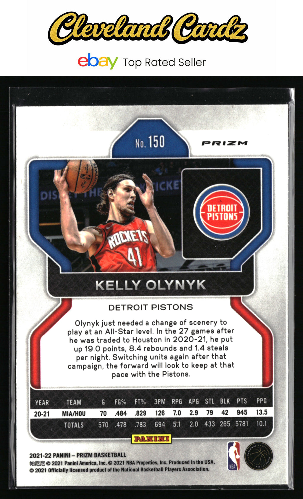 2021-22 Panini Prizm #150 Kelly Olynyk Ruby Wave
