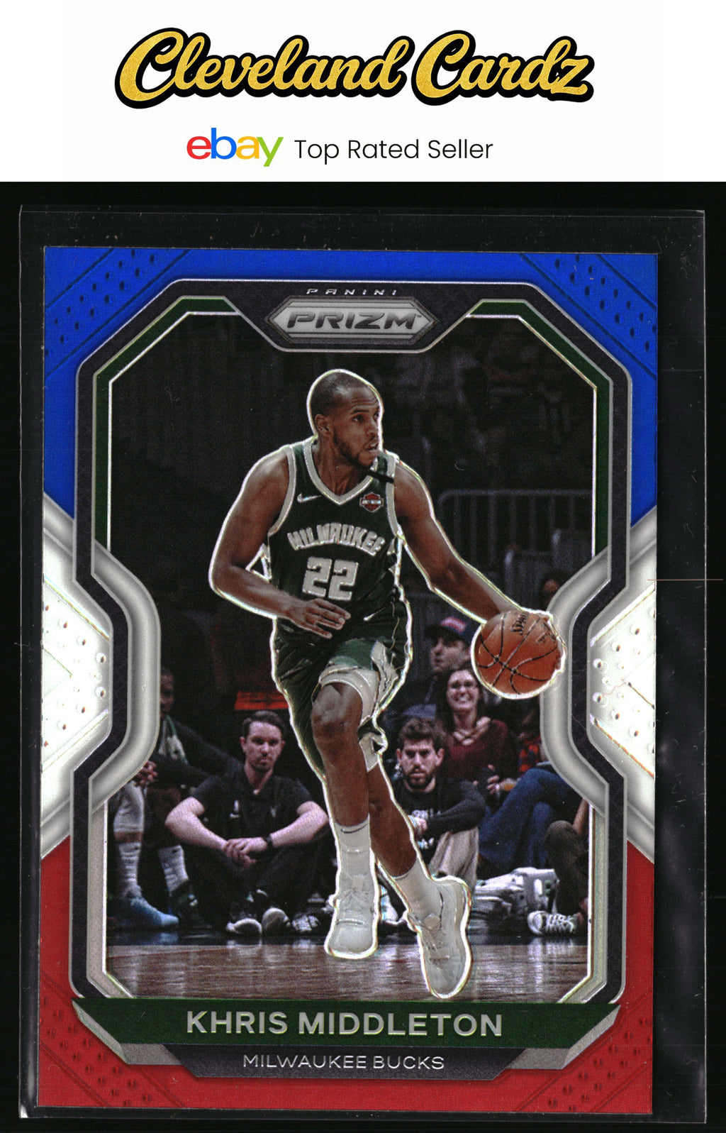 2020-21 Panini Prizm #92 Khris Middleton Red, White and Blue Prizms