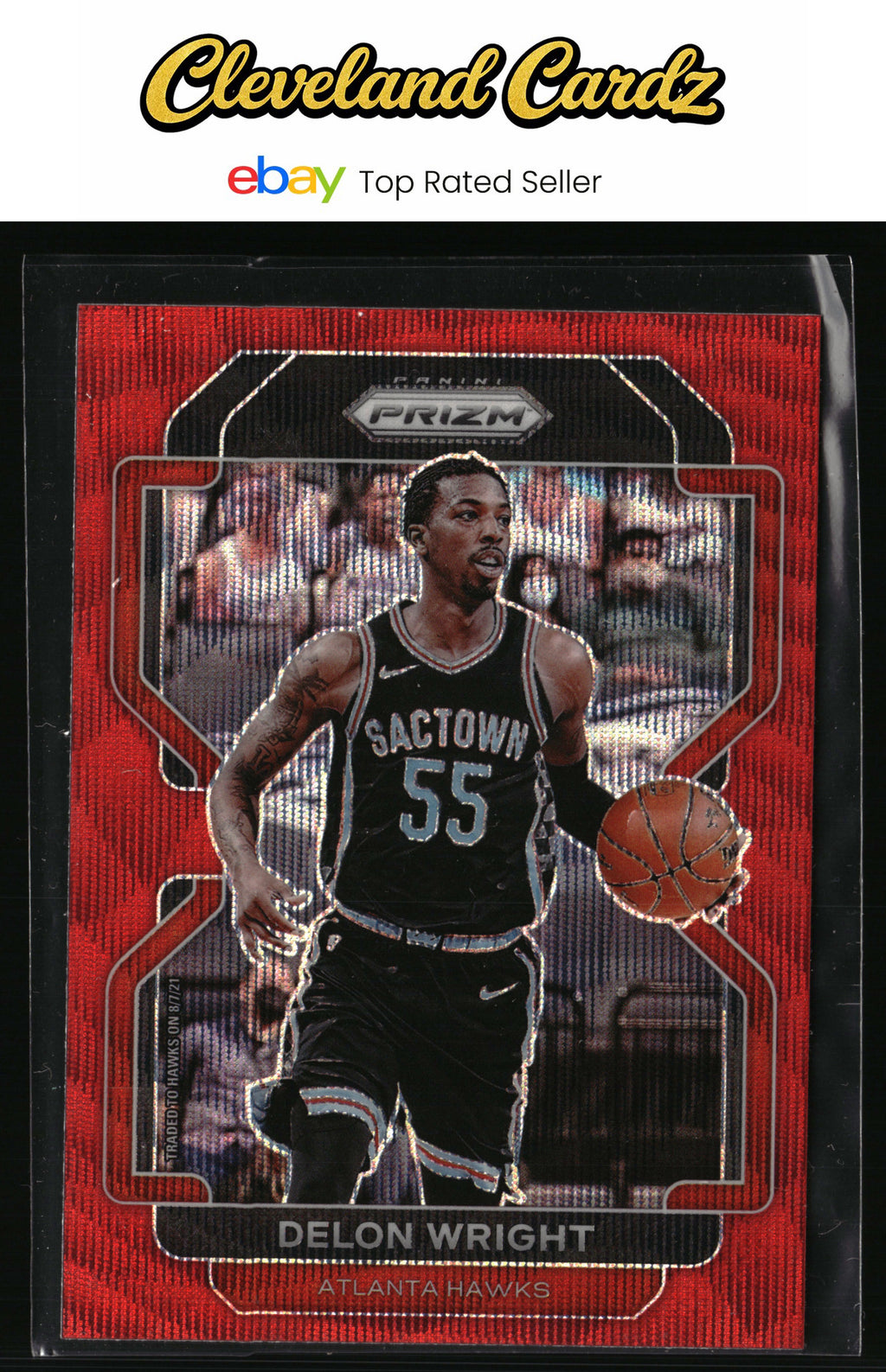2021-22 Panini Prizm #57 Delon Wright Ruby Wave