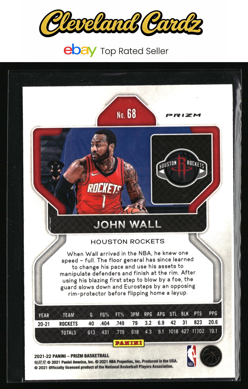 2021-22 Panini Prizm #68 John Wall Silver