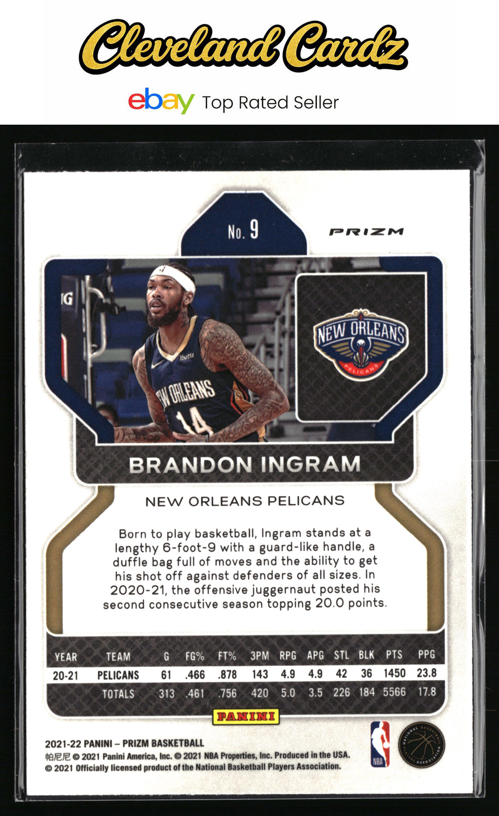 2021-22 Panini Prizm #9 Brandon Ingram Silver