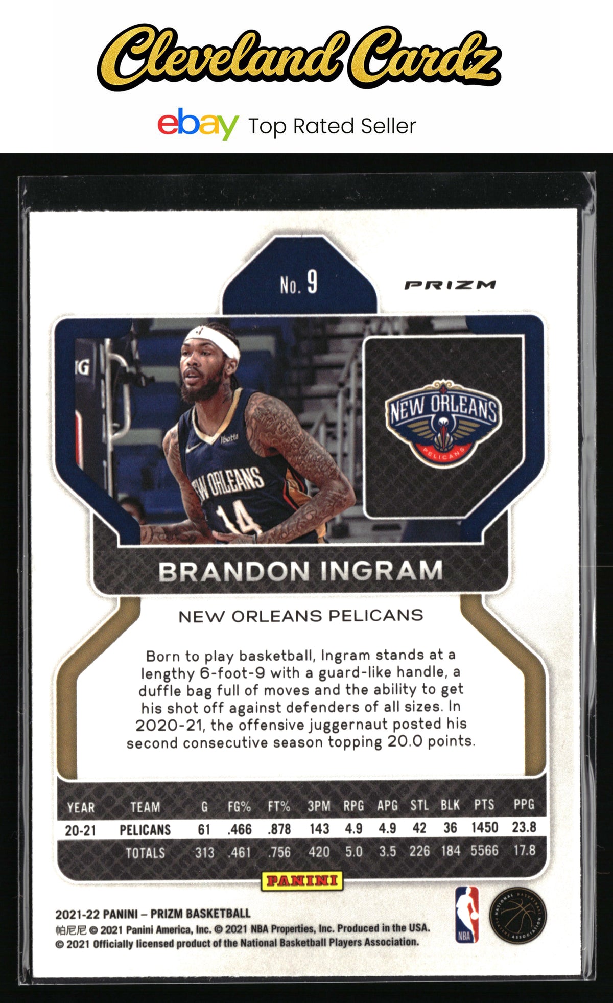 2021-22 Panini Prizm #9 Brandon Ingram Silver