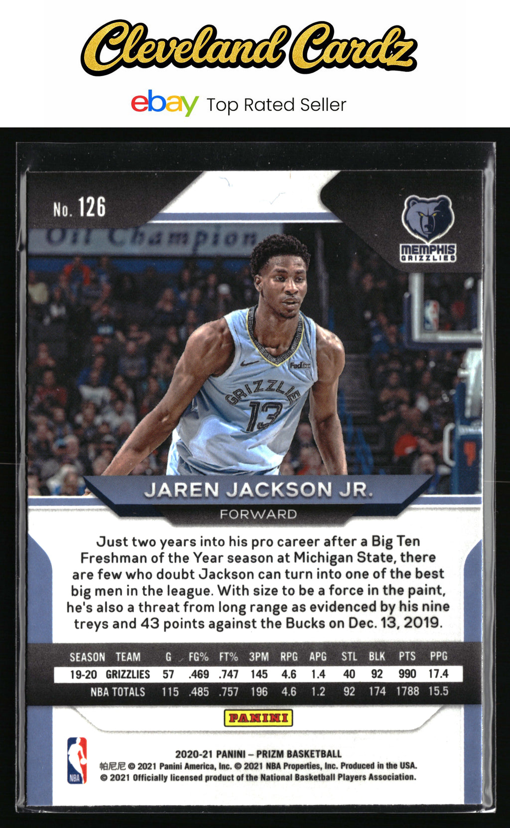 2020-21 Panini Prizm #126 Jaren Jackson Jr.