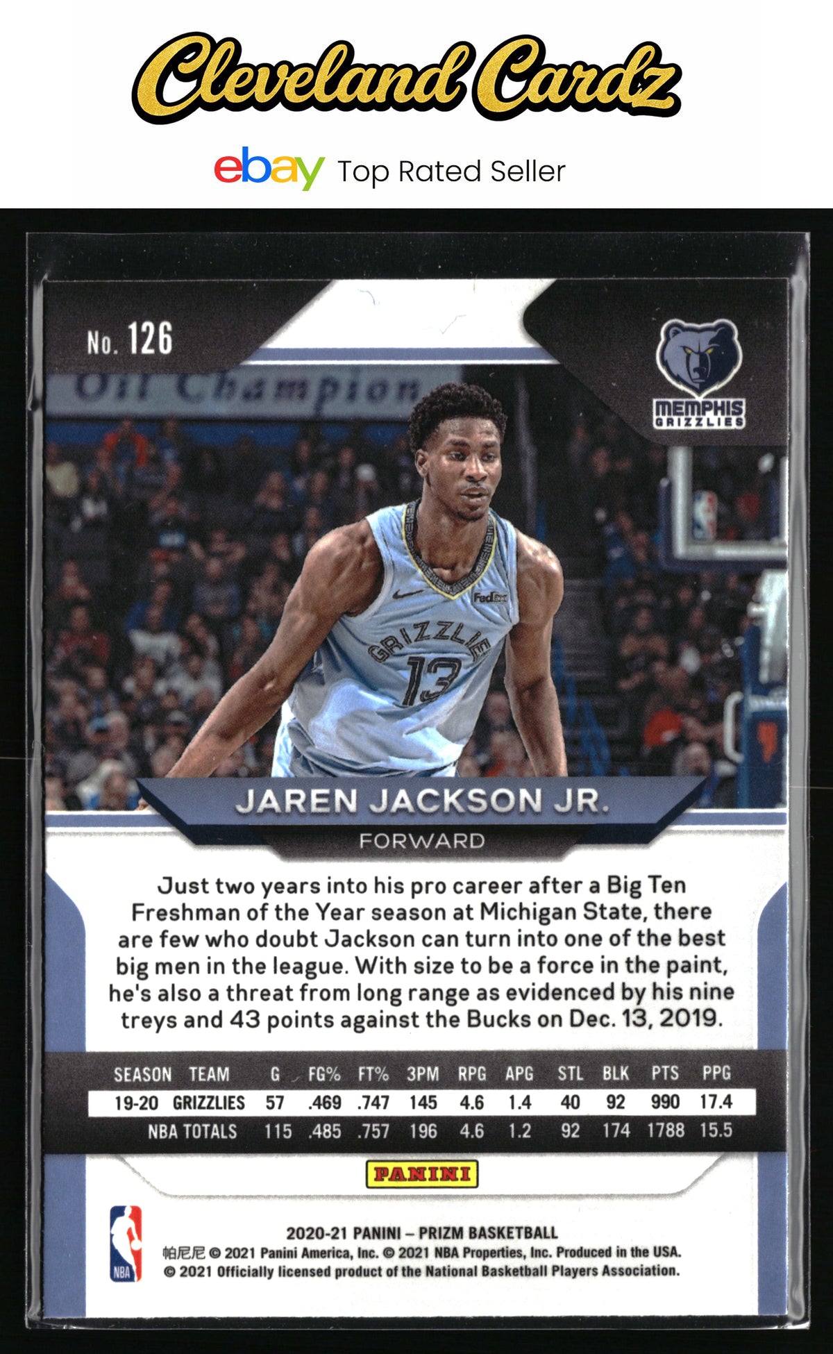 2020-21 Panini Prizm #126 Jaren Jackson Jr.
