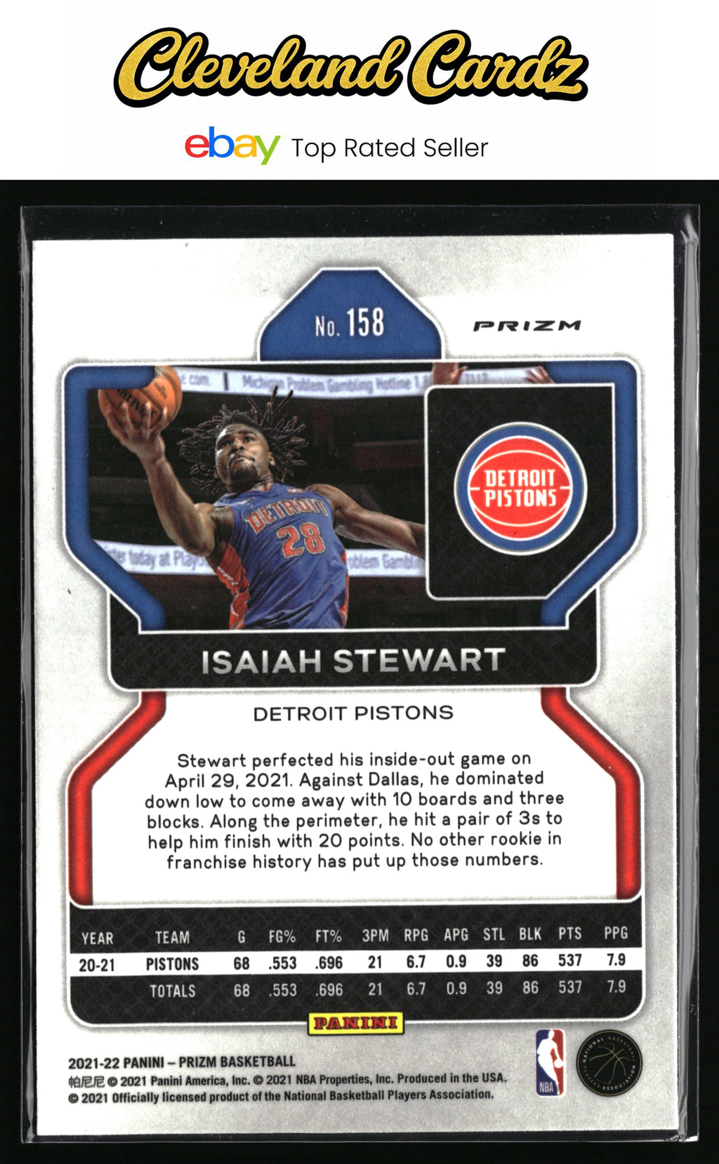 2021-22 Panini Prizm #158 Isaiah Stewart Silver