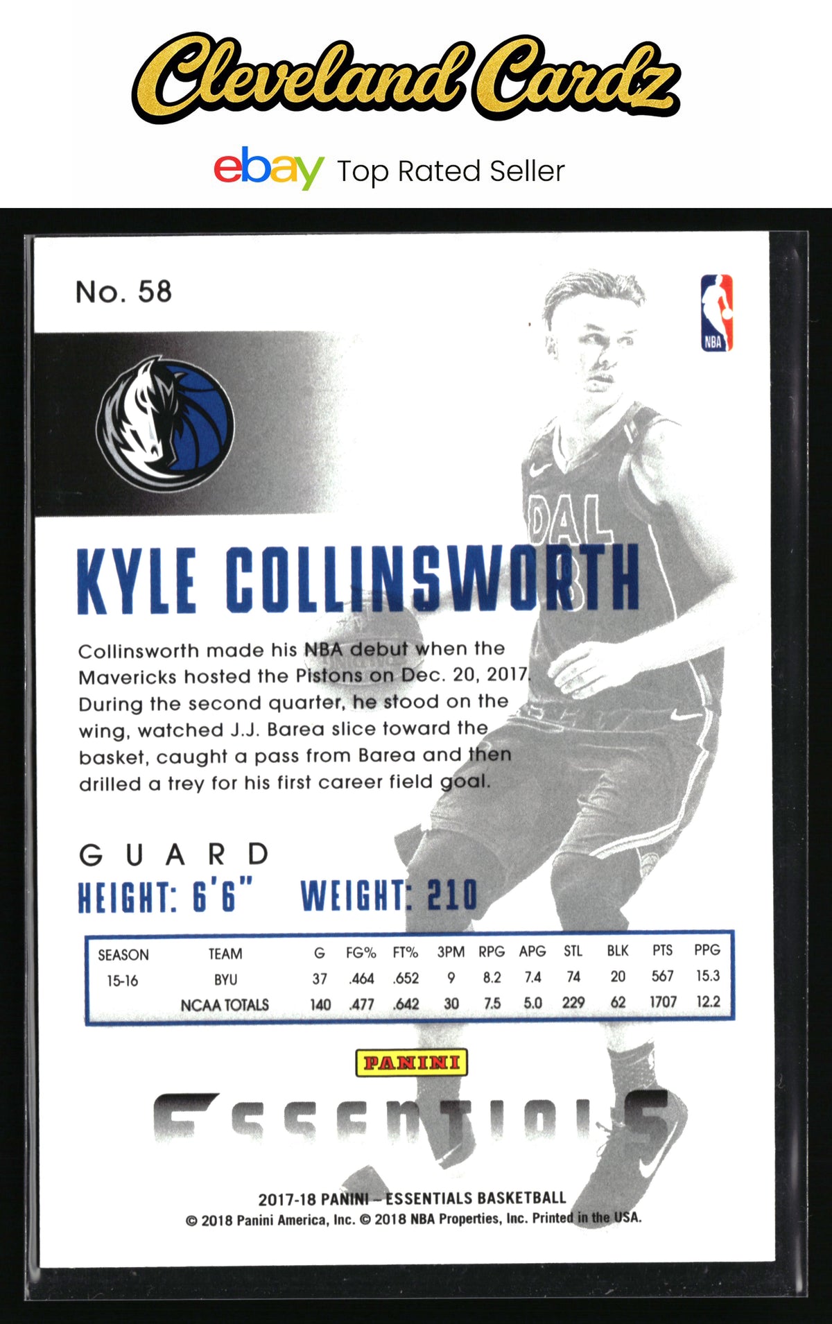 2017-18 Panini Essentials #58 Kyle Collinsworth