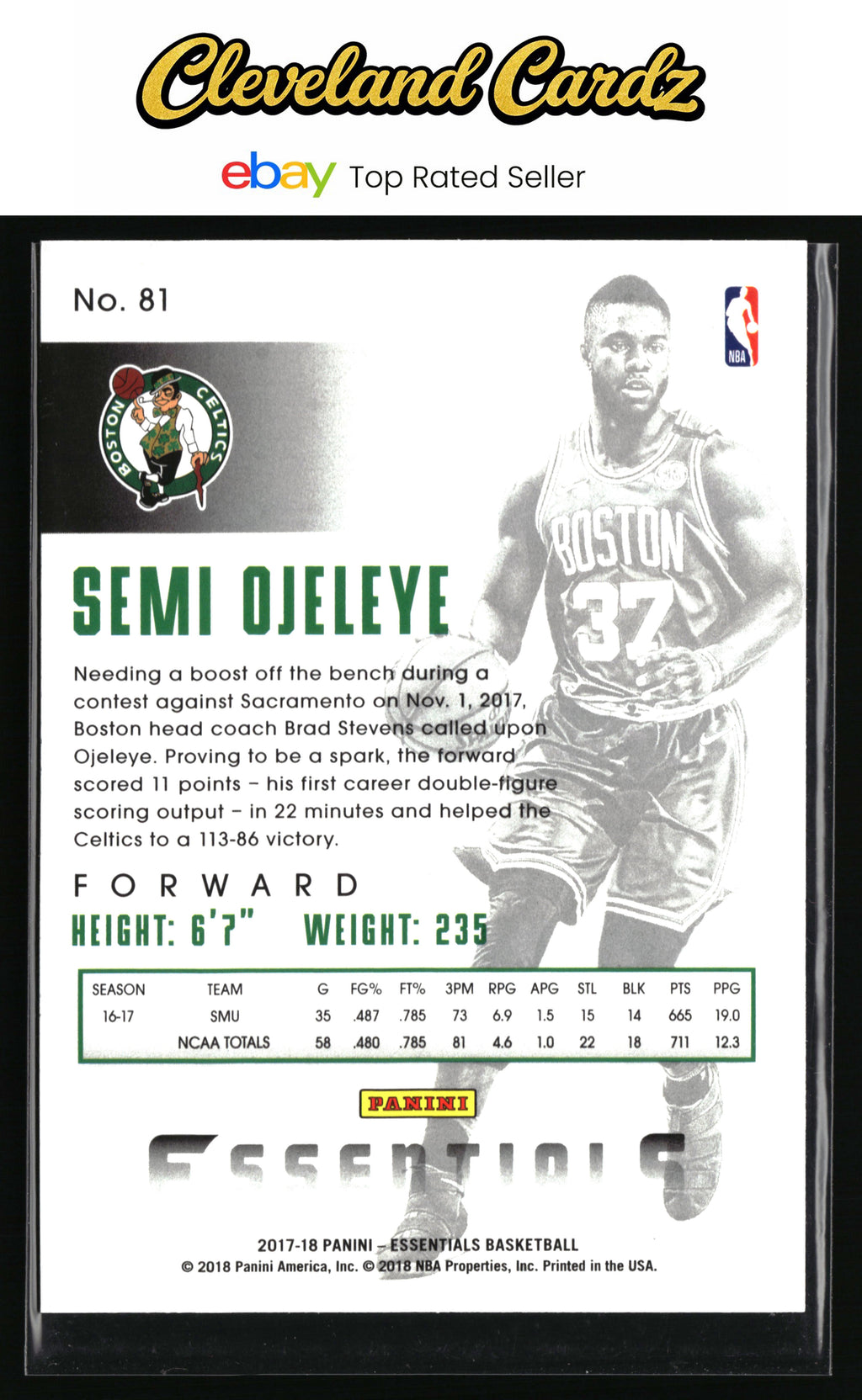 2017-18 Panini Essentials #81 Semi Ojeleye