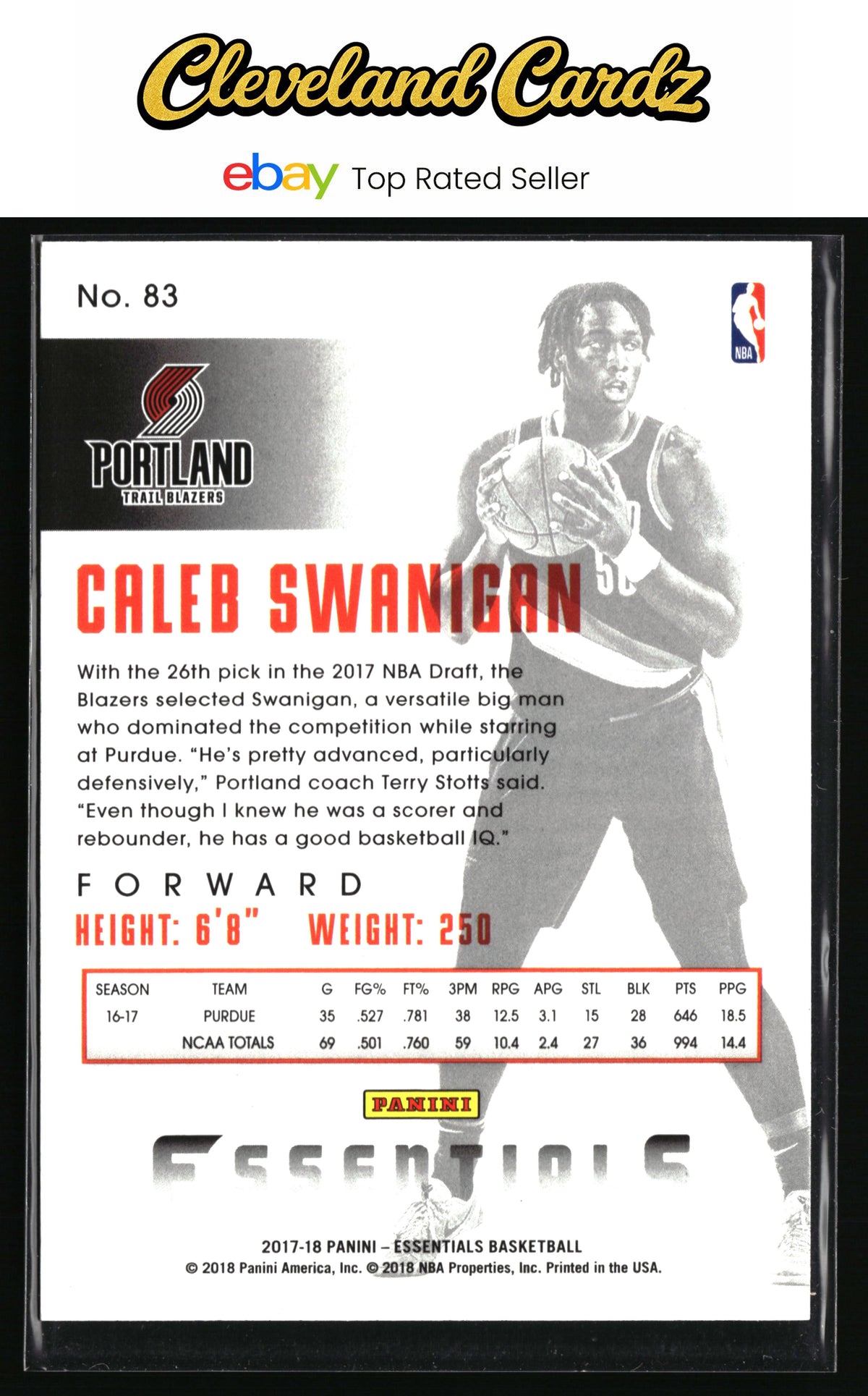 2017-18 Panini Essentials #83 Caleb Swanigan