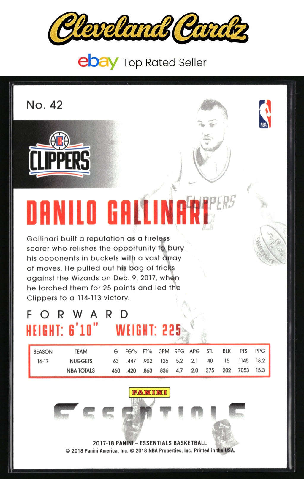 2017-18 Panini Essentials #42 Danilo Gallinari