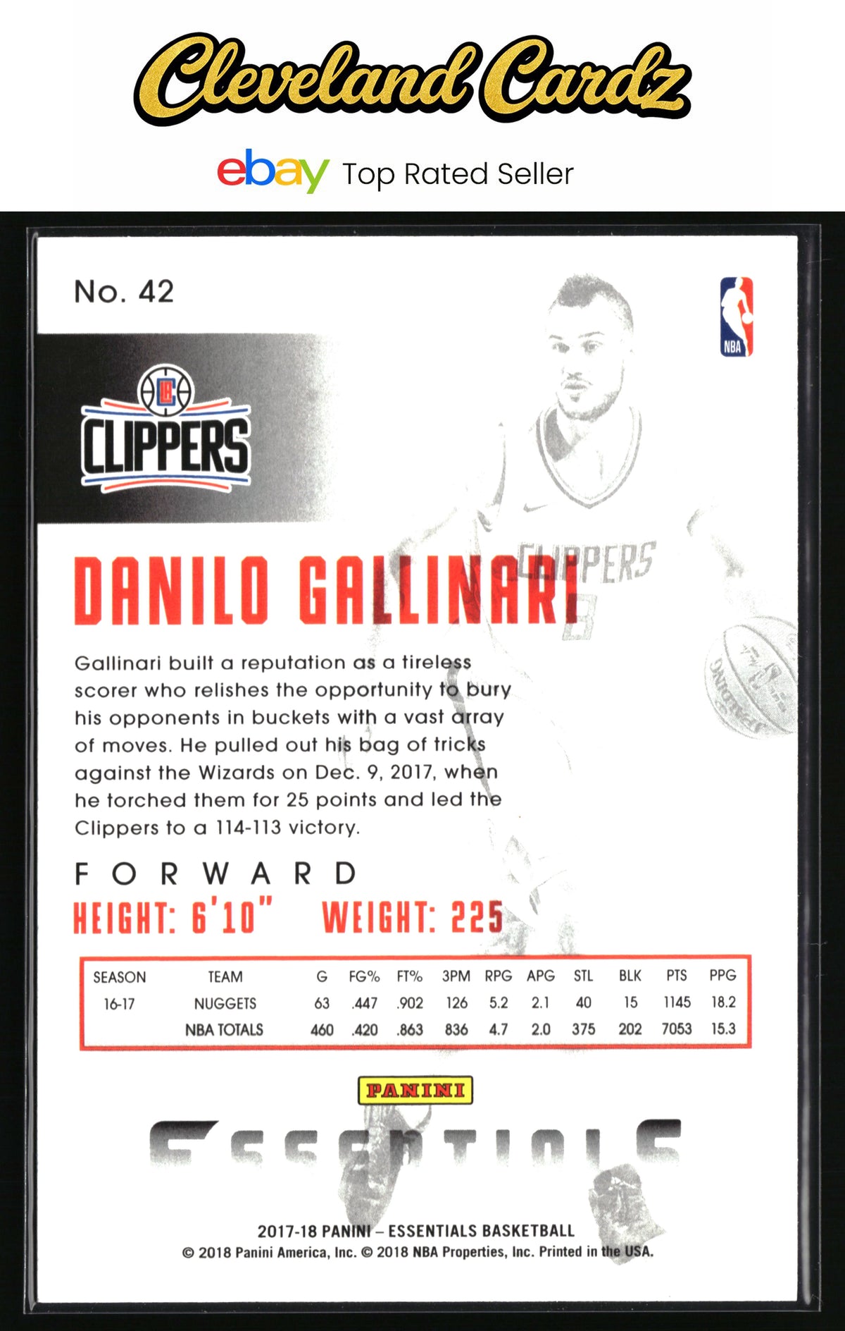 2017-18 Panini Essentials #42 Danilo Gallinari