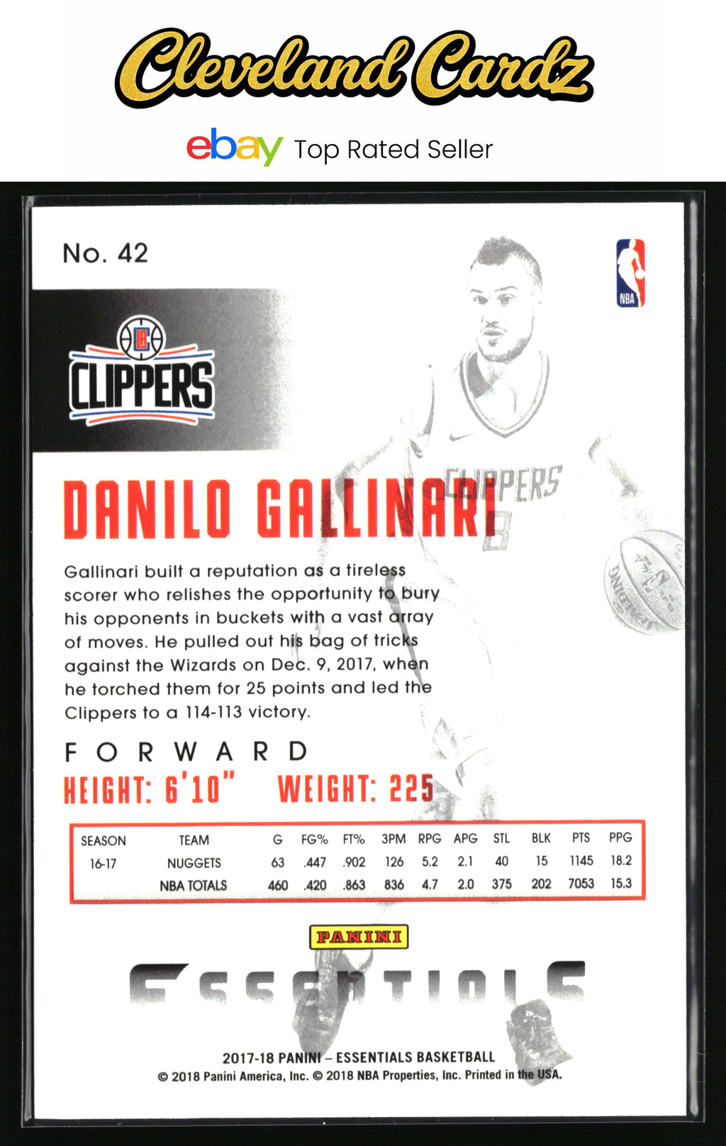 2017-18 Panini Essentials #42 Danilo Gallinari