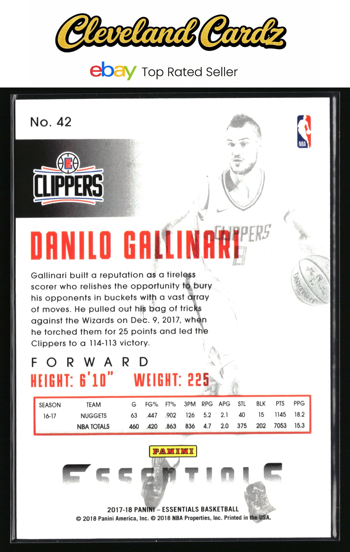 2017-18 Panini Essentials #42 Danilo Gallinari