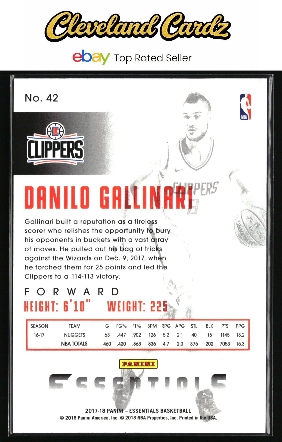 2017-18 Panini Essentials #42 Danilo Gallinari