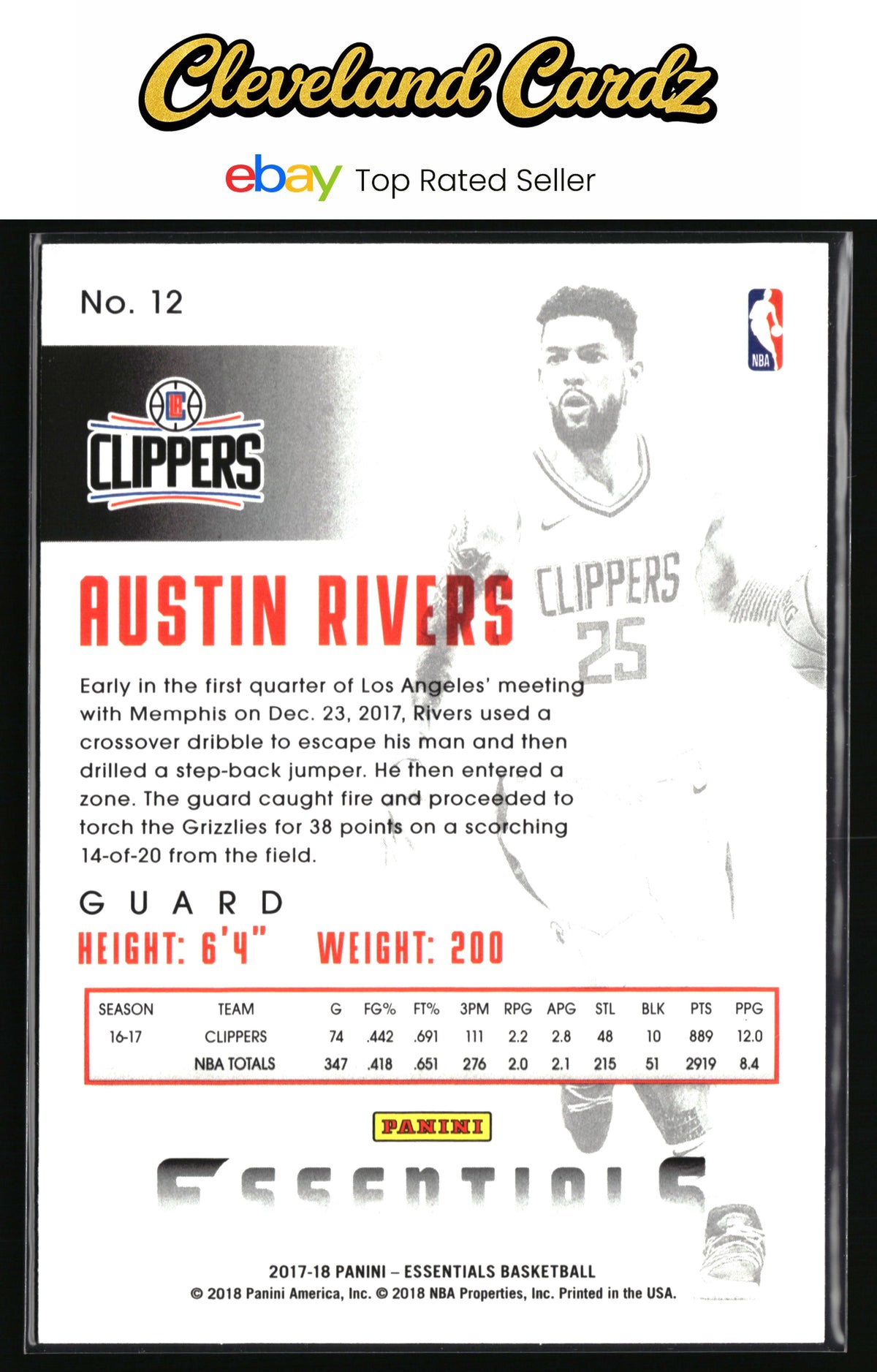 2017-18 Panini Essentials #12 Austin Rivers