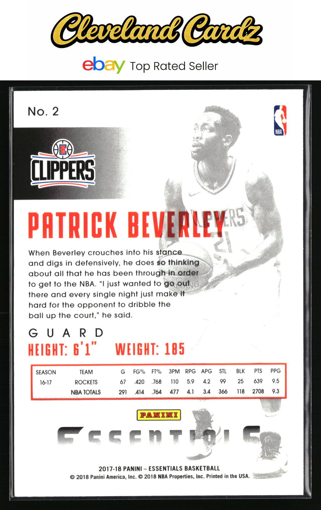 2017-18 Panini Essentials #2 Patrick Beverley