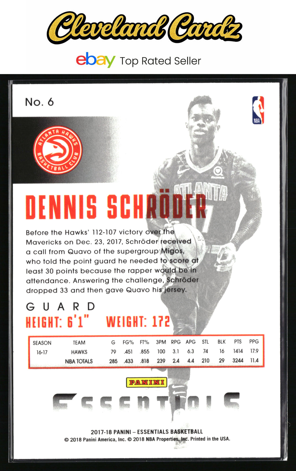 2017-18 Panini Essentials #6 Dennis Schroder