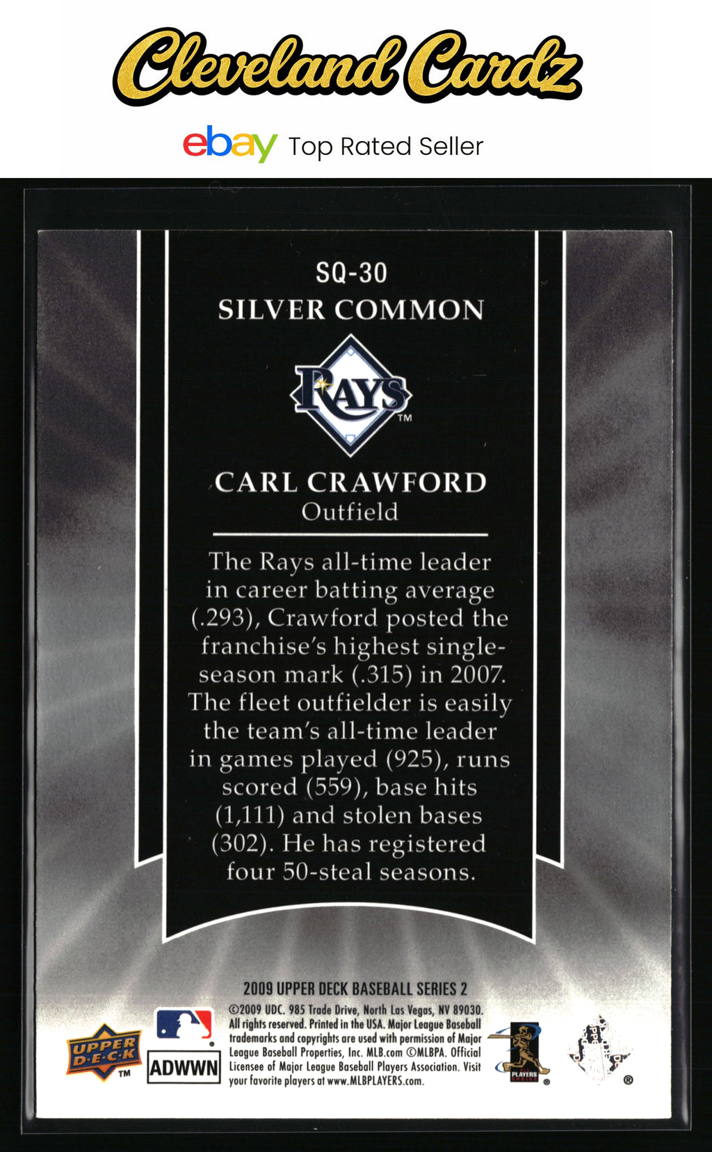 2009 Upper Deck #SQ-30 Carl Crawford StarQuest Silver Common