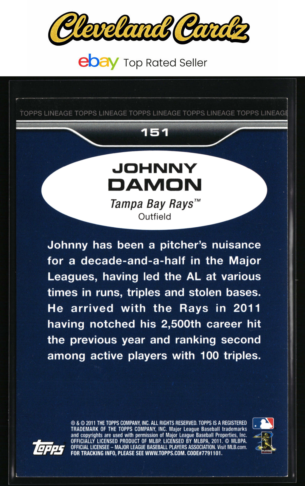 2011 Topps Lineage #151 Johnny Damon