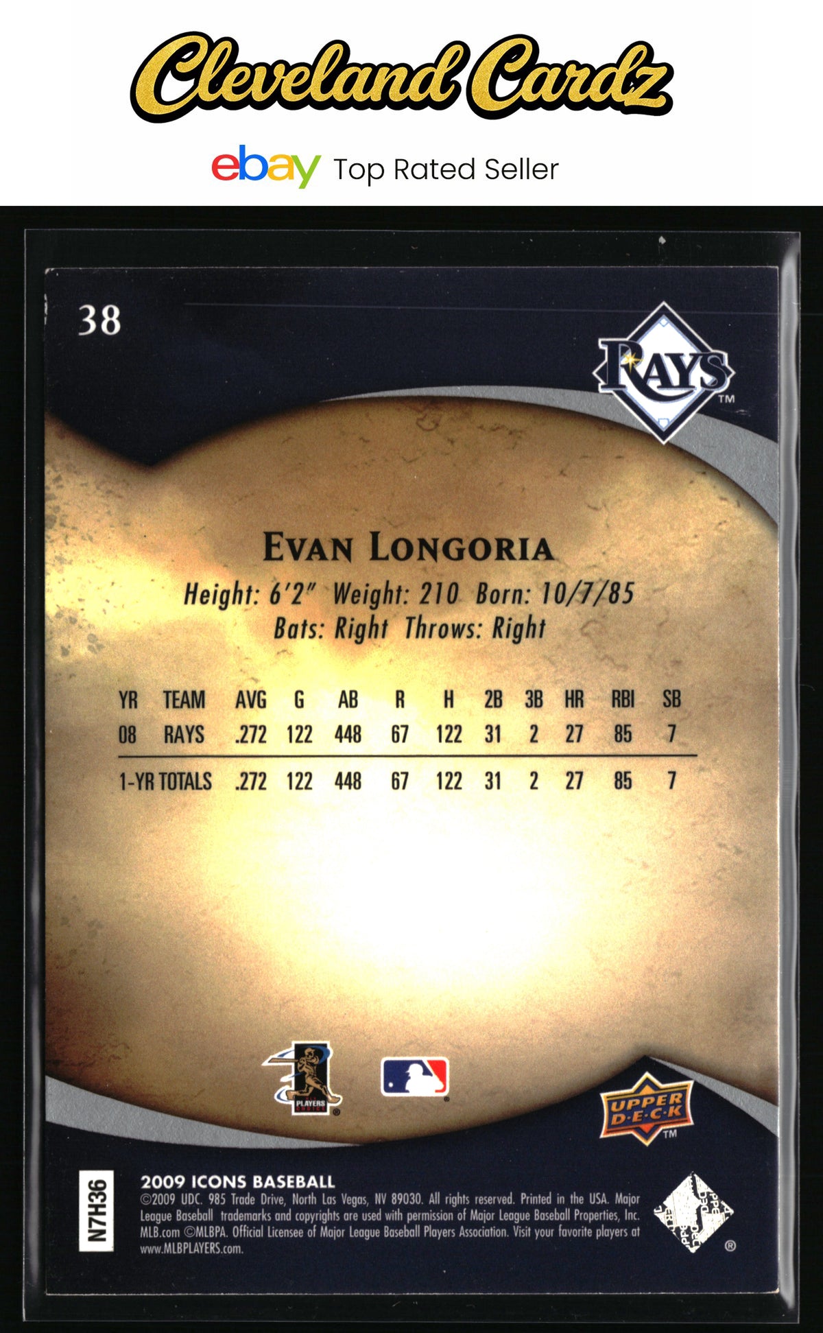 2009 Upper Deck Icons #38 Evan Longoria