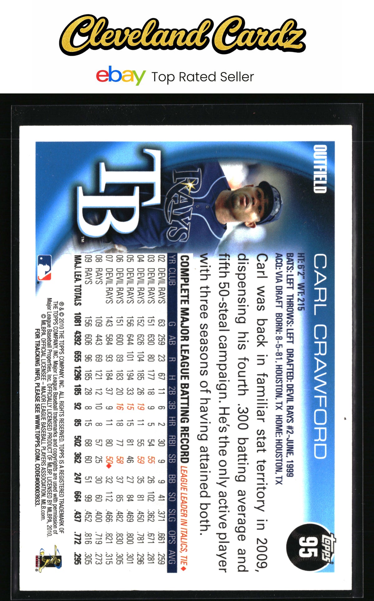 2010 Topps #95 Carl Crawford