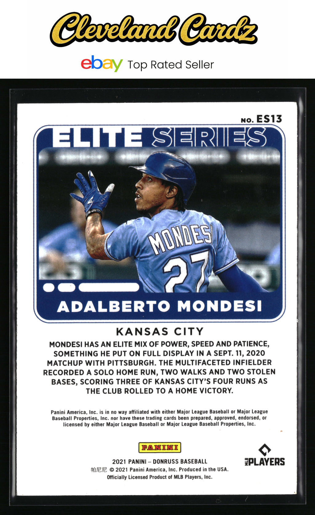 2021 Donruss #ES13 Adalberto Mondesi Elite Series Vector