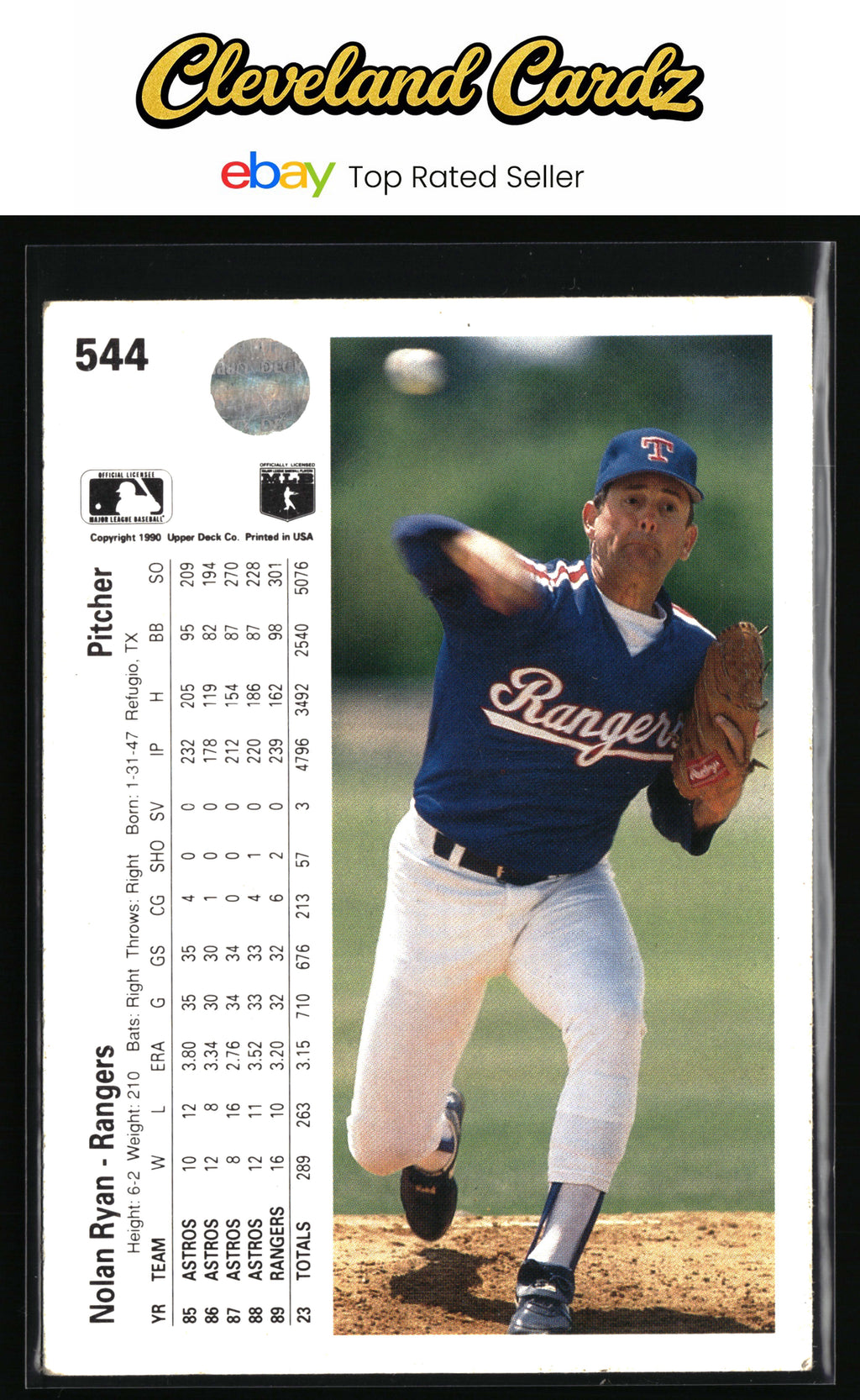 1990 Upper Deck #544 Nolan Ryan