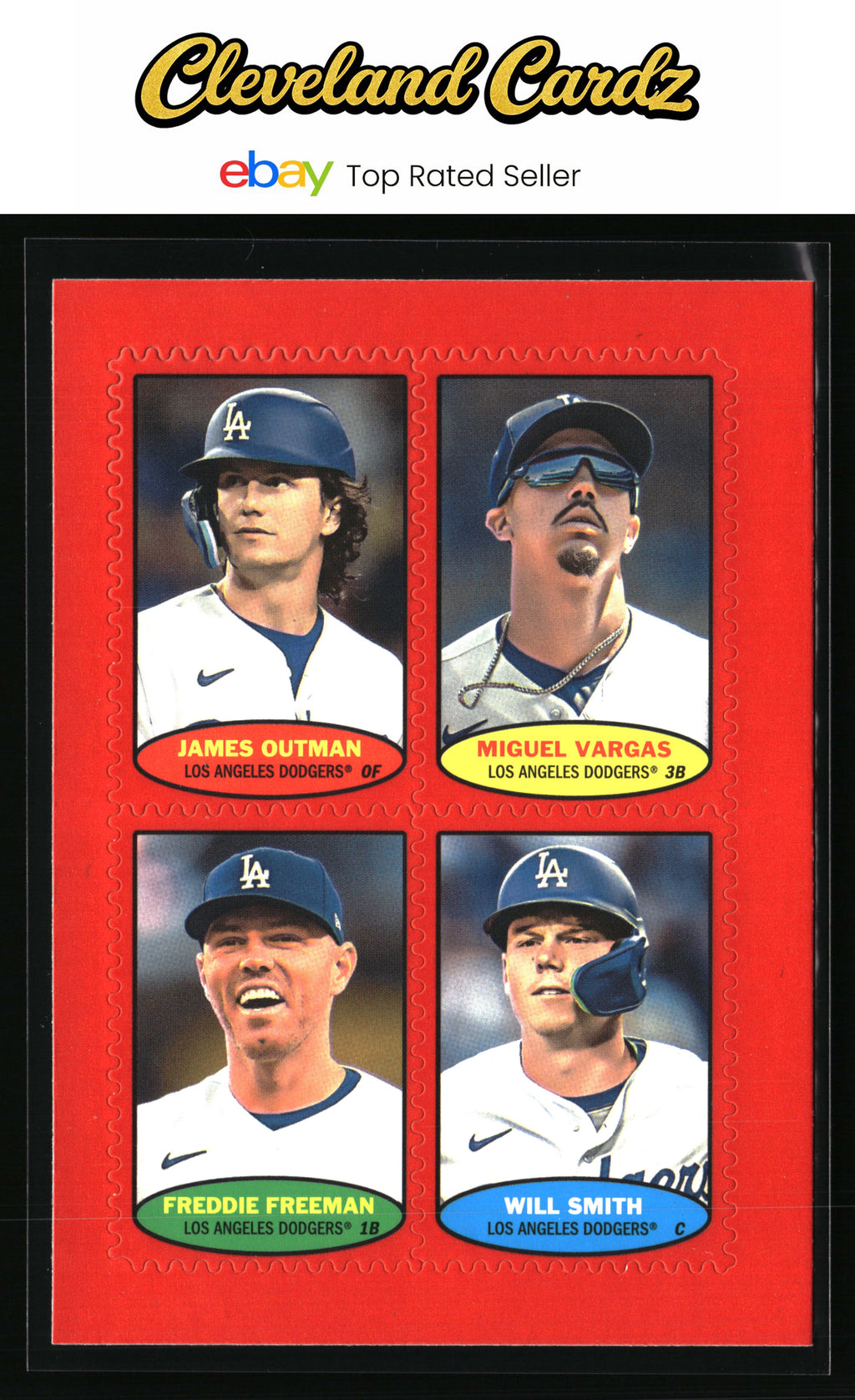 2023 Topps Heritage #74S+J. Outman/M. Vargas/F. Freeman/W. Smith  Red