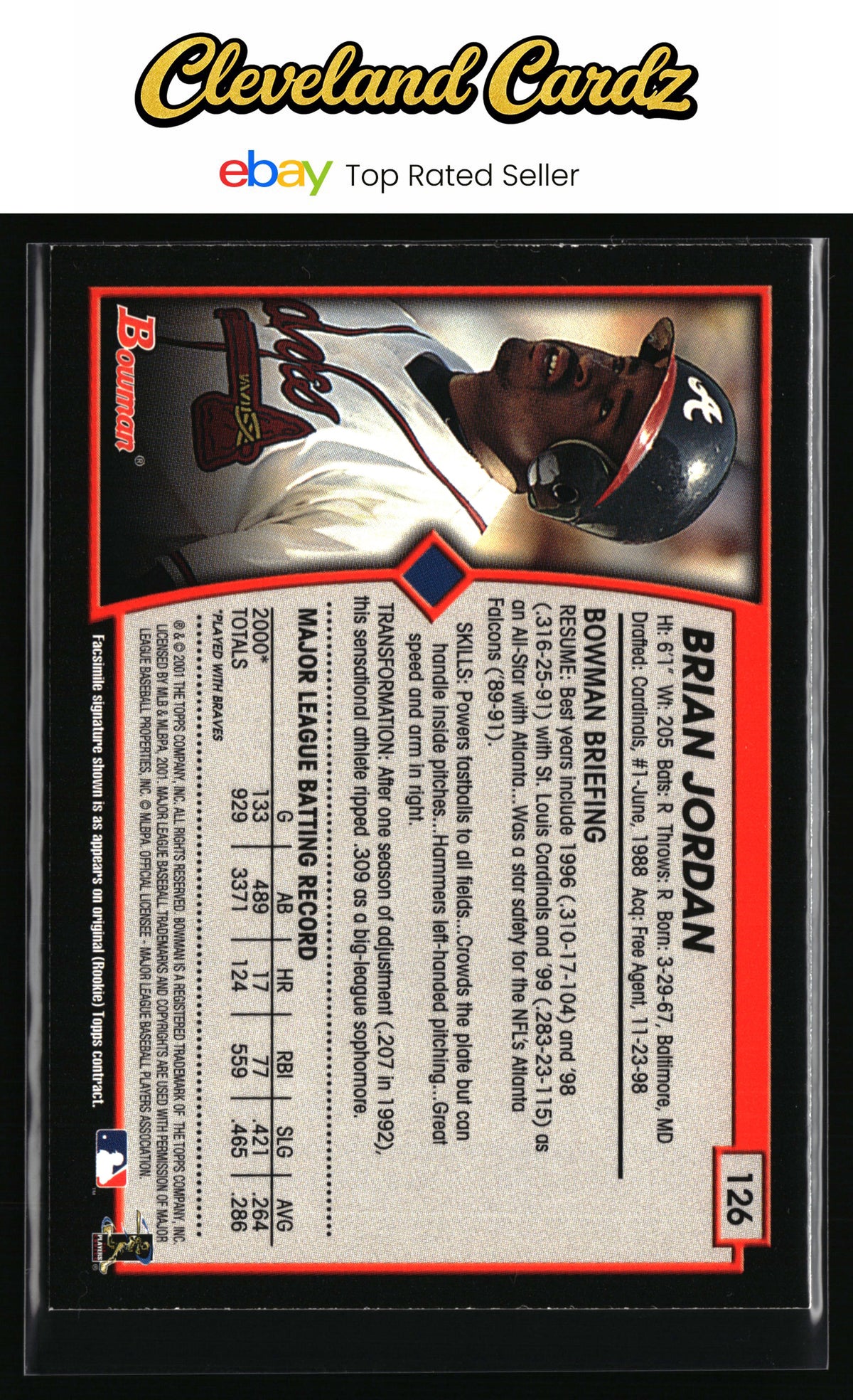 2001 Bowman #126 Brian Jordan