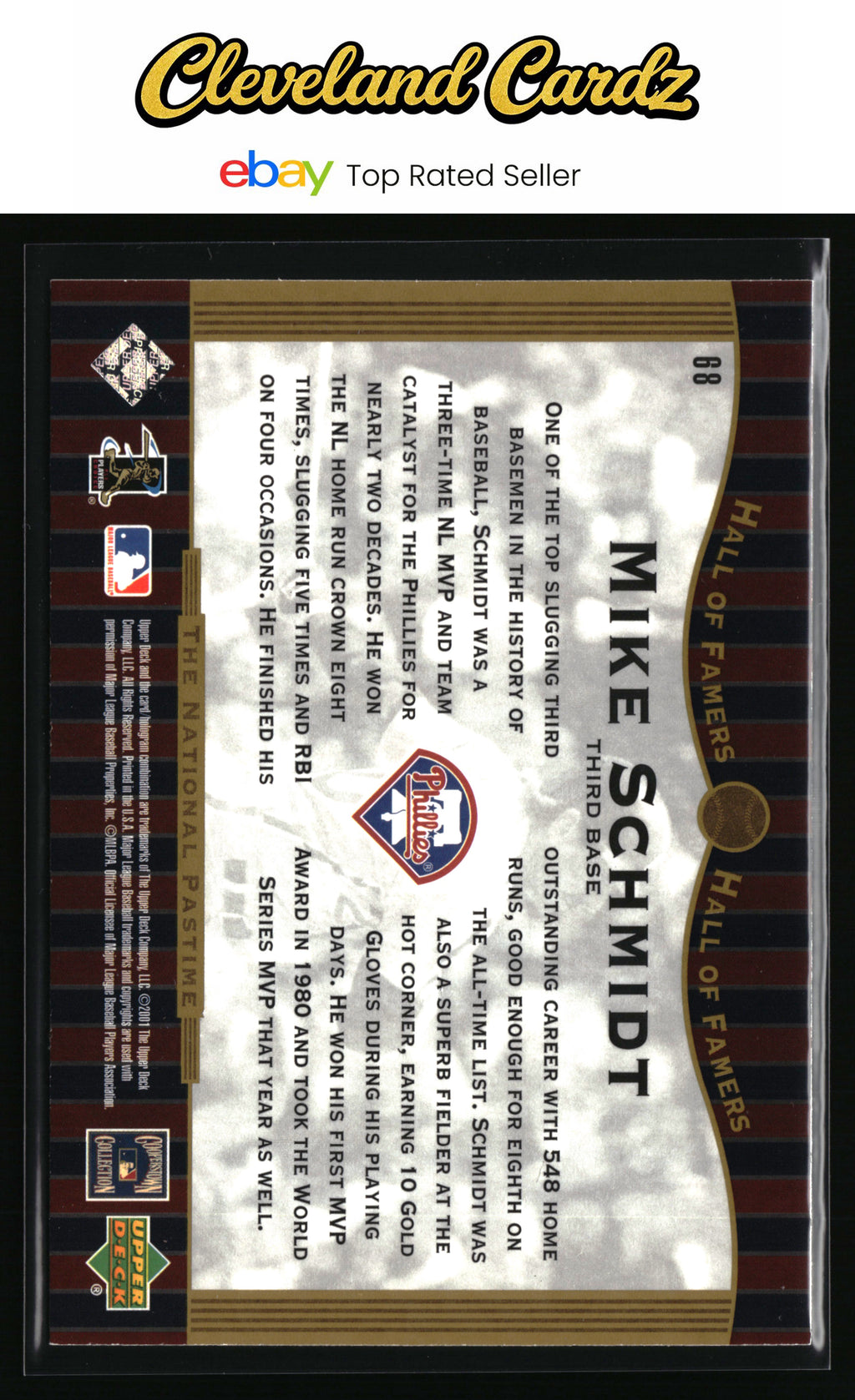 2001 Upper Deck Hall of Famers #68 Mike Schmidt