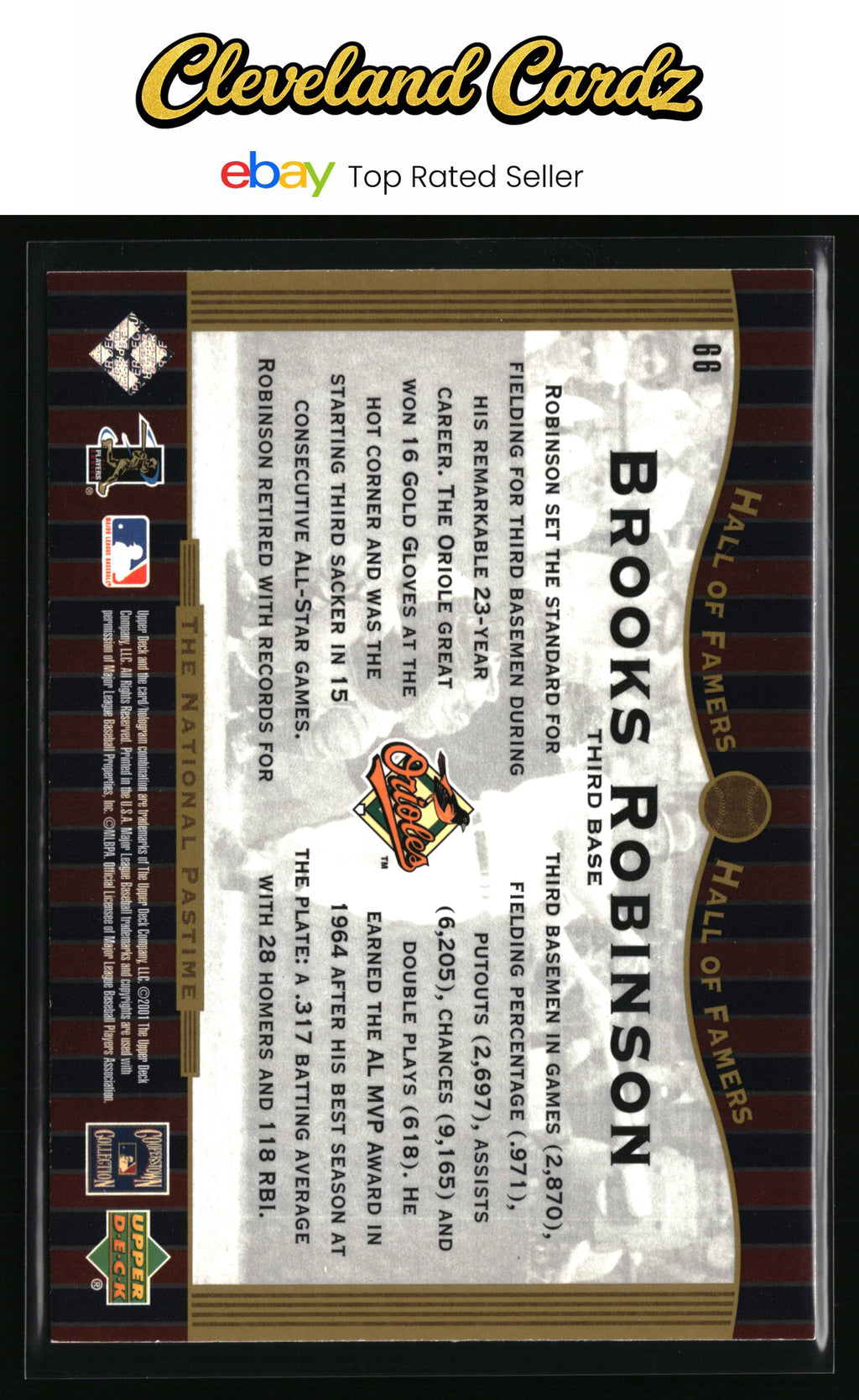 2001 Upper Deck Hall of Famers #66 Brooks Robinson