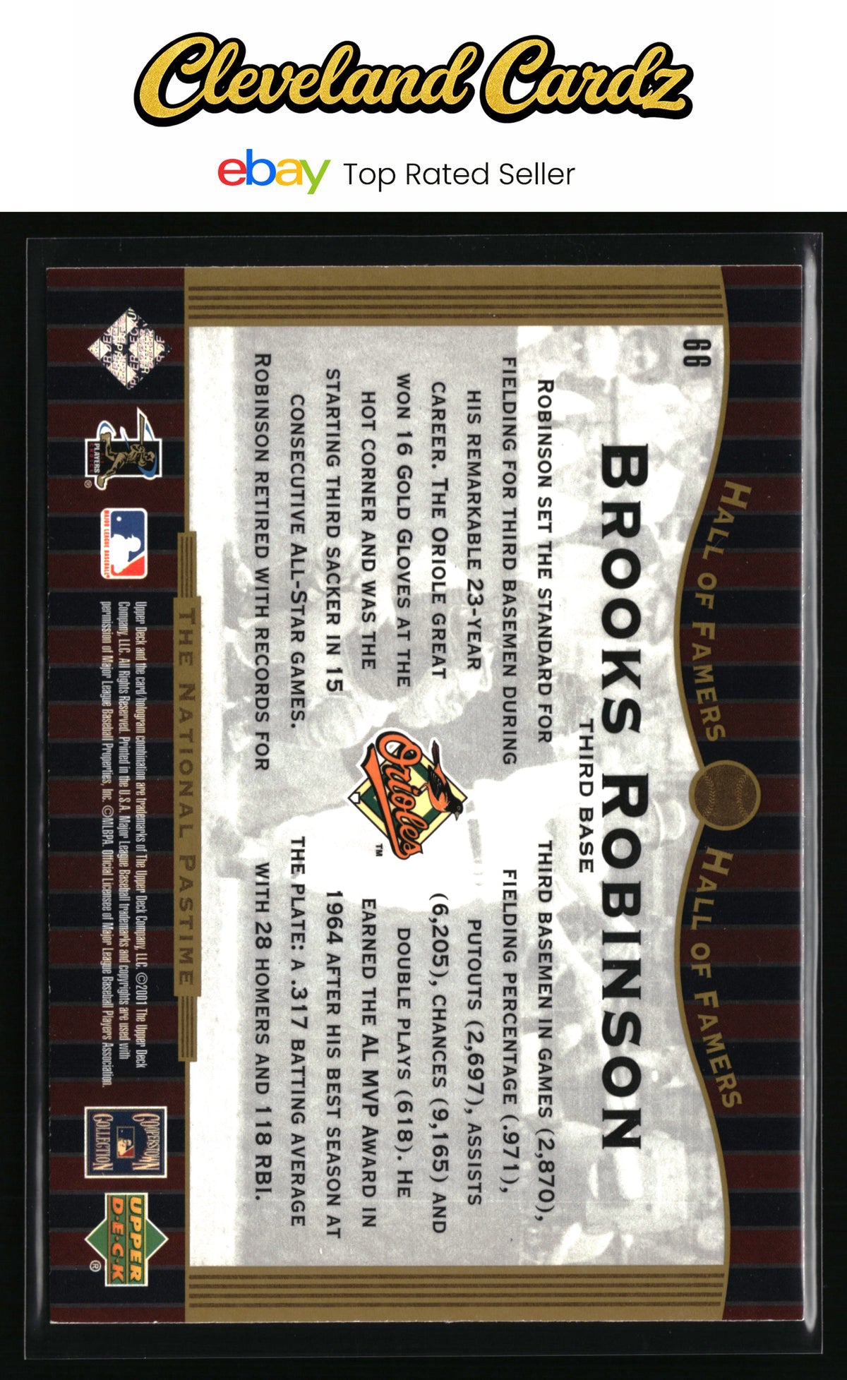 2001 Upper Deck Hall of Famers #66 Brooks Robinson