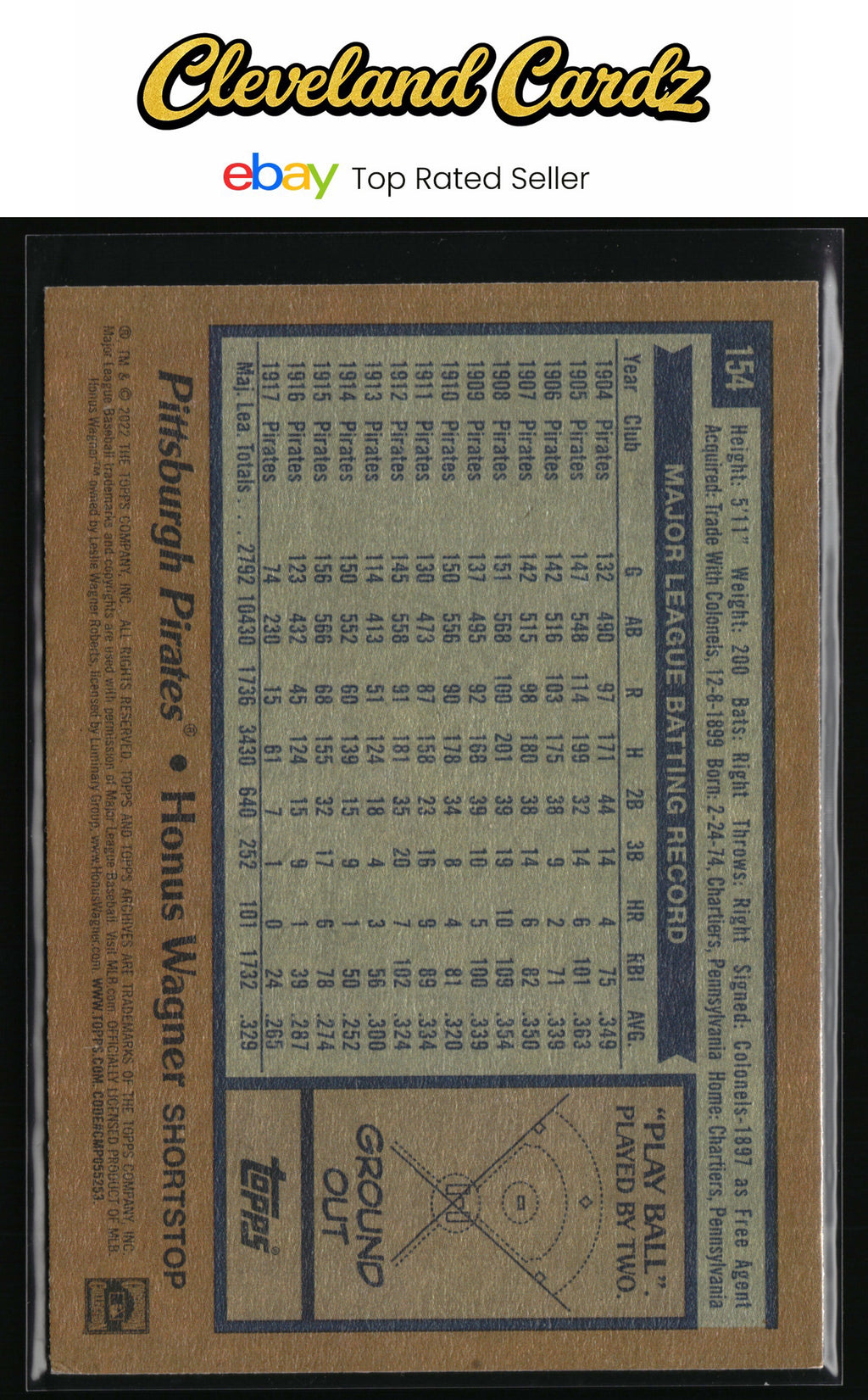 2022 Topps Archives #154 Honus Wagner