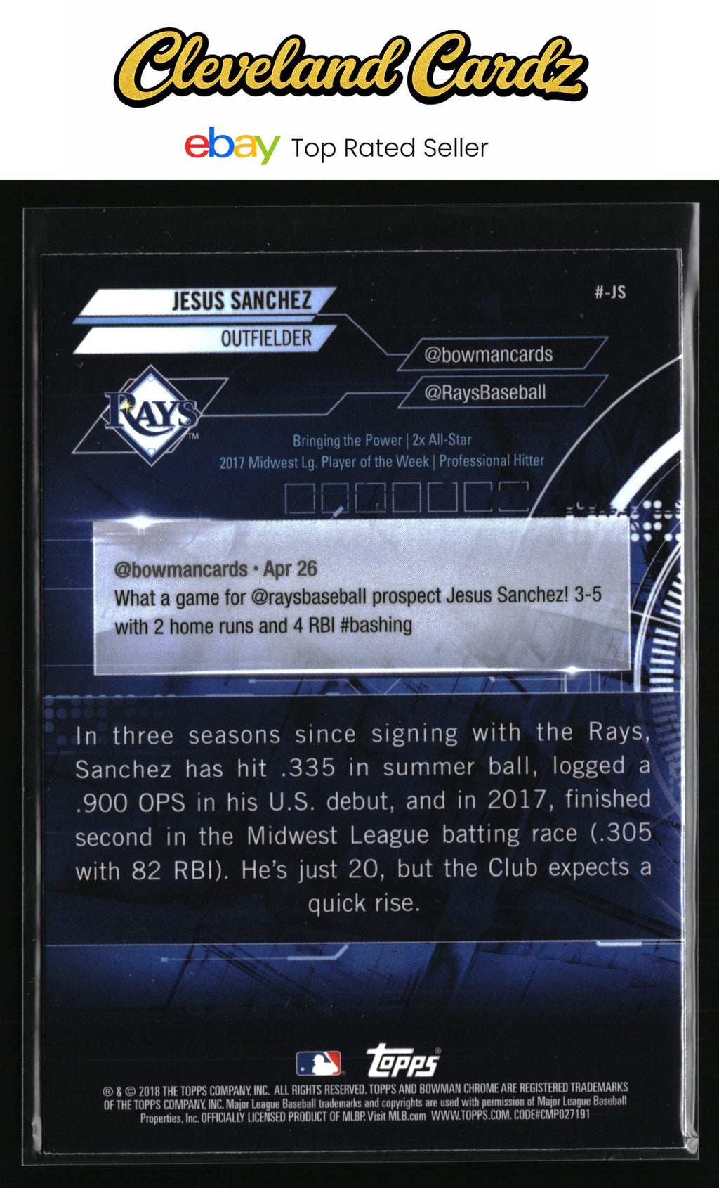 2018 Bowman #-JS Jesus Sanchez Chrome #BowmanTrending