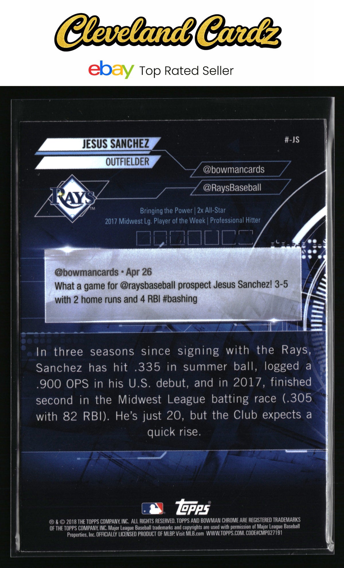 2018 Bowman #-JS Jesus Sanchez Chrome #BowmanTrending