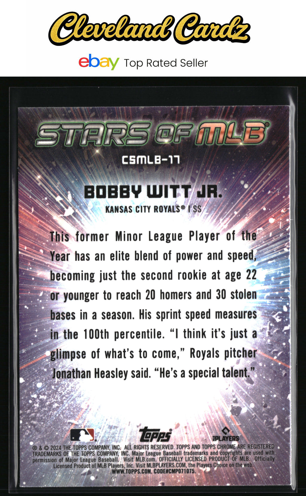 2024 Topps #CSMLB-17 Bobby Witt Jr. Stars of MLB Chrome