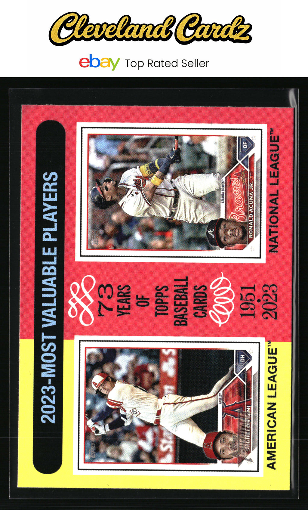 2024 Topps Heritage #204 2023 MVPs (Shohei Ohtani / Ronald Acuña Jr.)