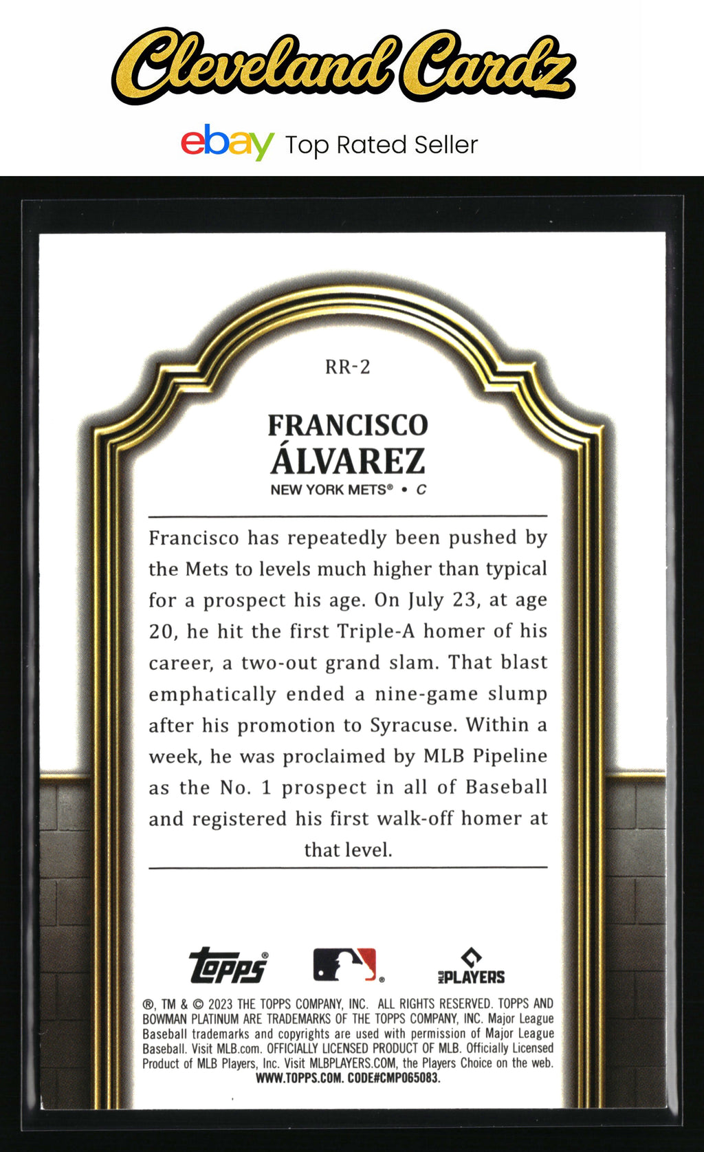 2023 Bowman Platinum #RR-2 Francisco Álvarez Renowned Rookies