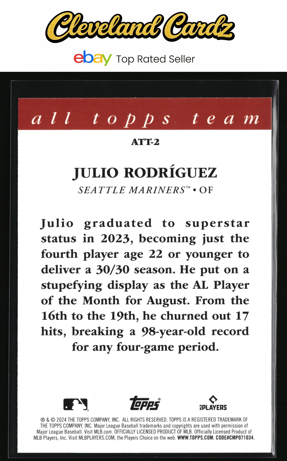 2024 Topps #ATT-2 Julio Rodríguez 2023 All Topps Team