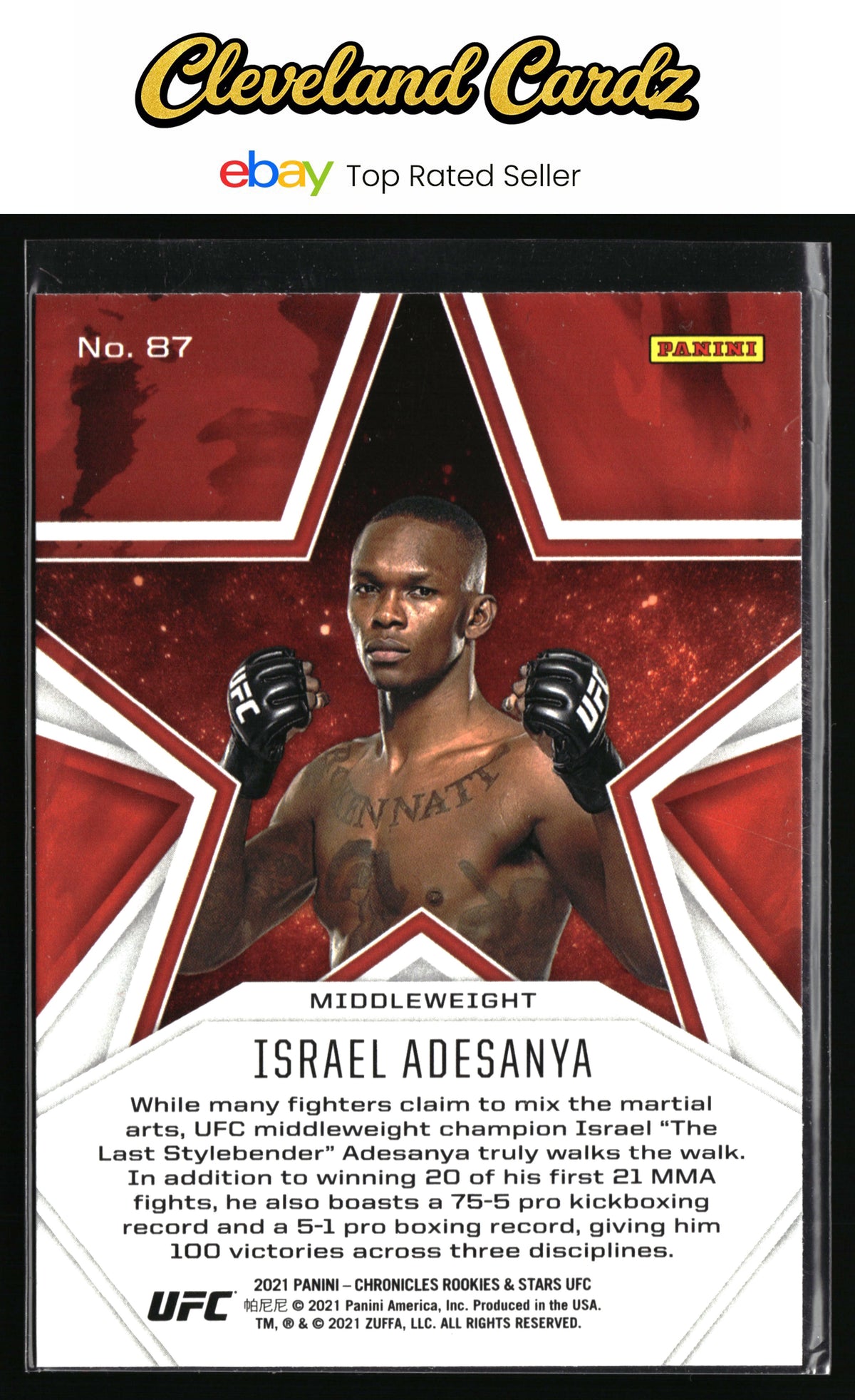 2021 Panini Chronicles UFC #87 Israel Adesanya