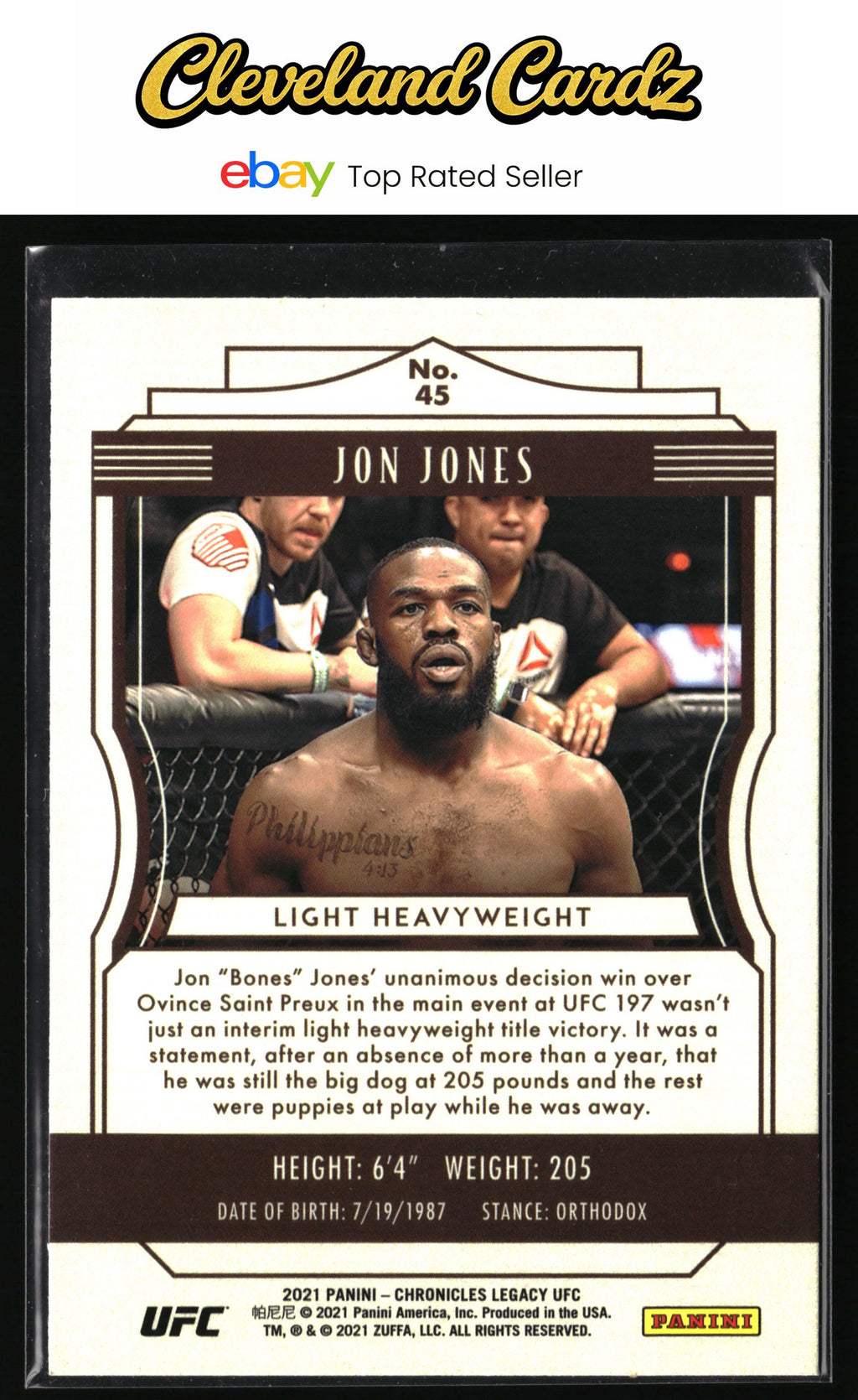 2021 Panini Chronicles UFC #45 Jon Jones Pink
