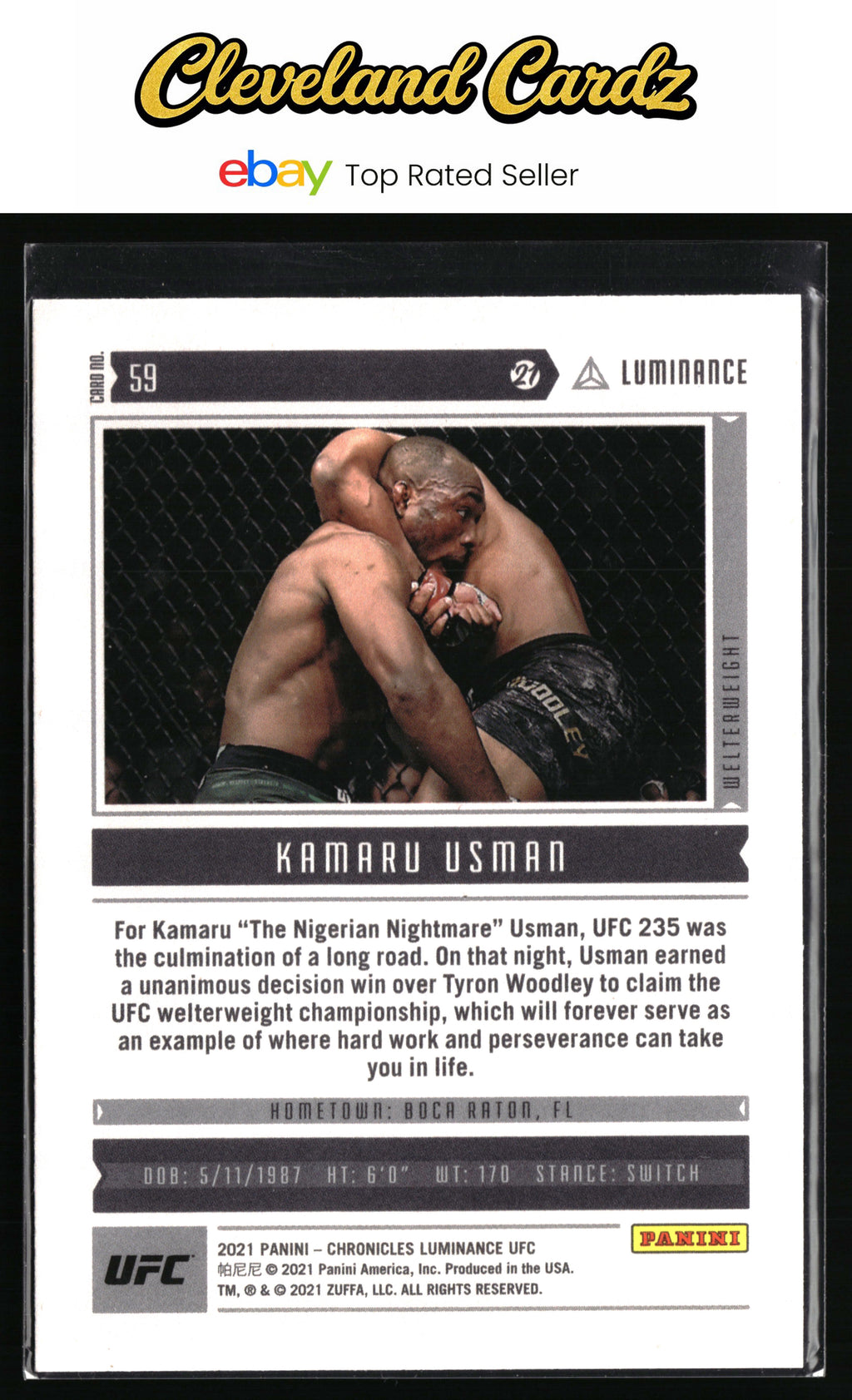 2021 Panini Chronicles UFC #59 Kamaru Usman