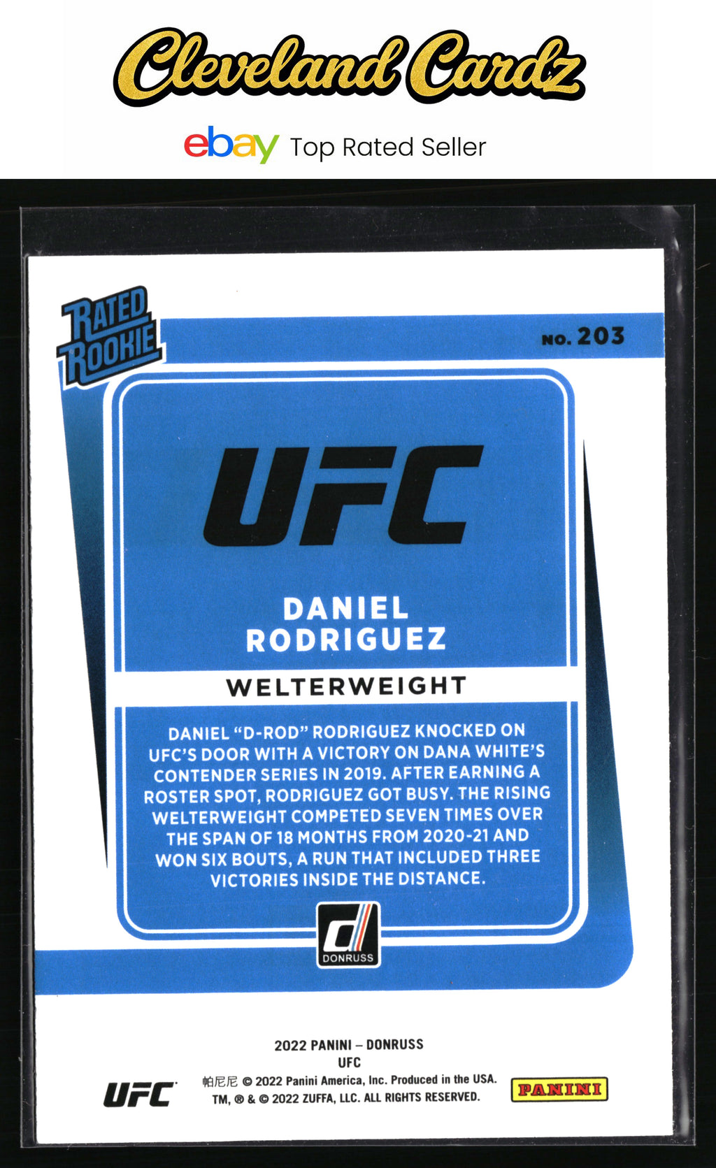 2022 Donruss UFC #203 Daniel Rodriguez