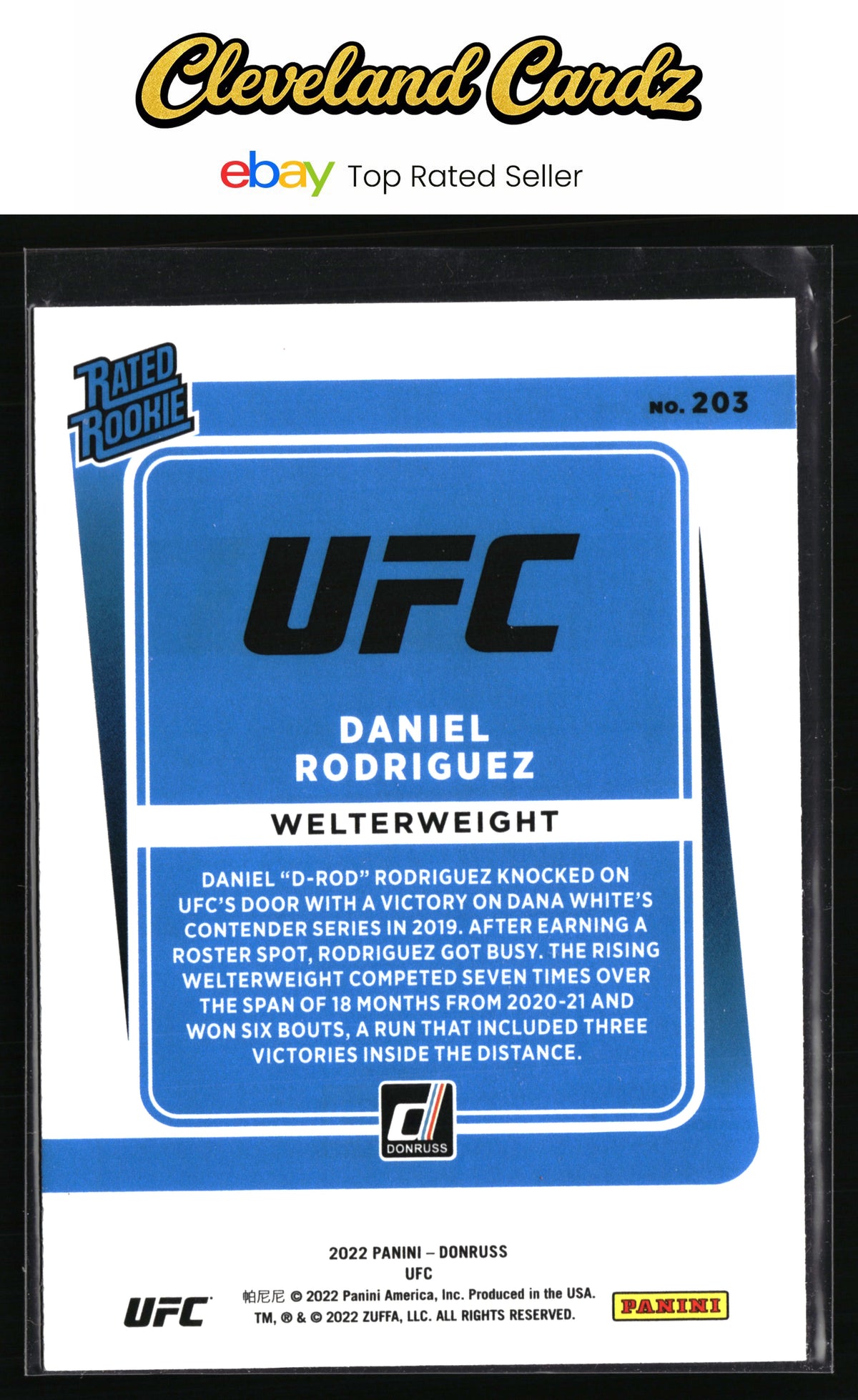 2022 Donruss UFC #203 Daniel Rodriguez