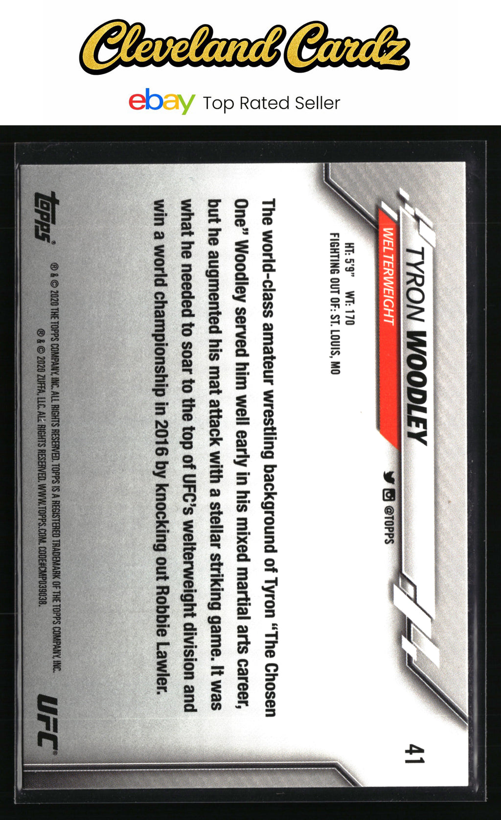 2020 Topps UFC #41 Tyron Woodley