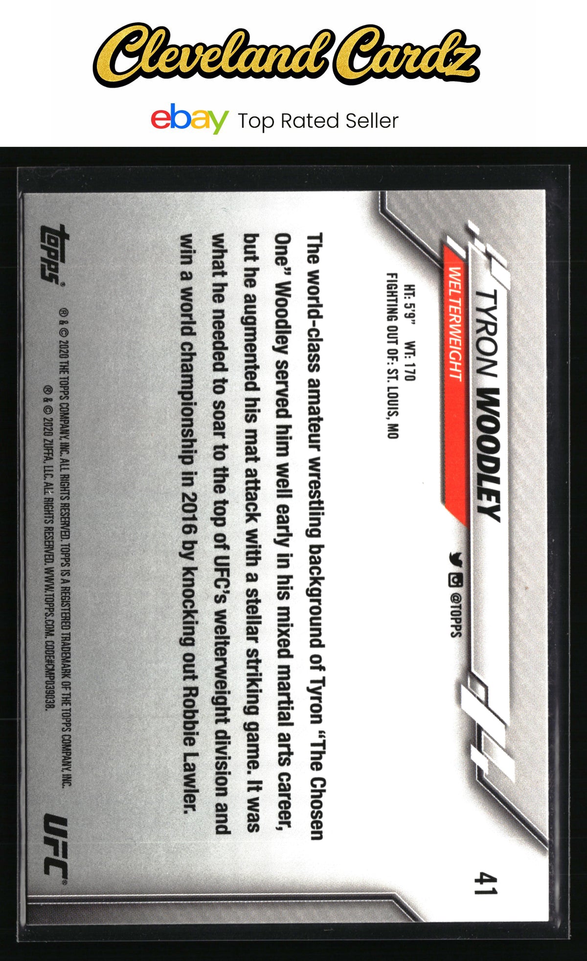 2020 Topps UFC #41 Tyron Woodley