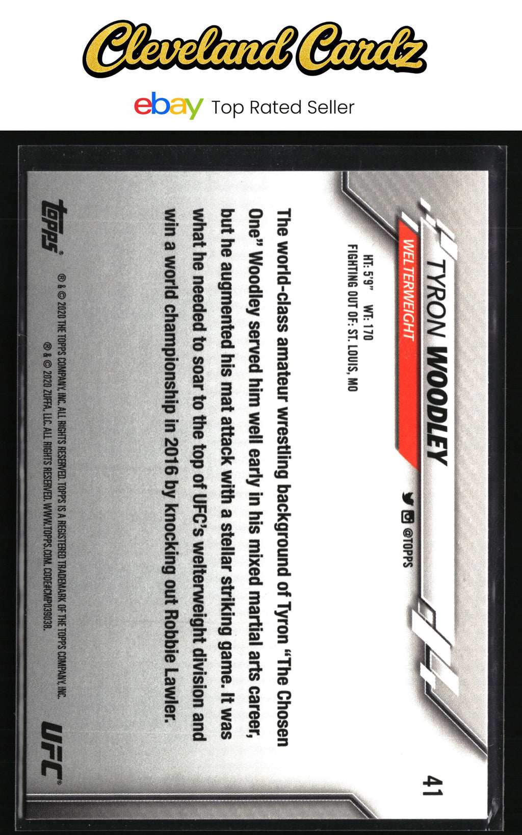 2020 Topps UFC #41 Tyron Woodley