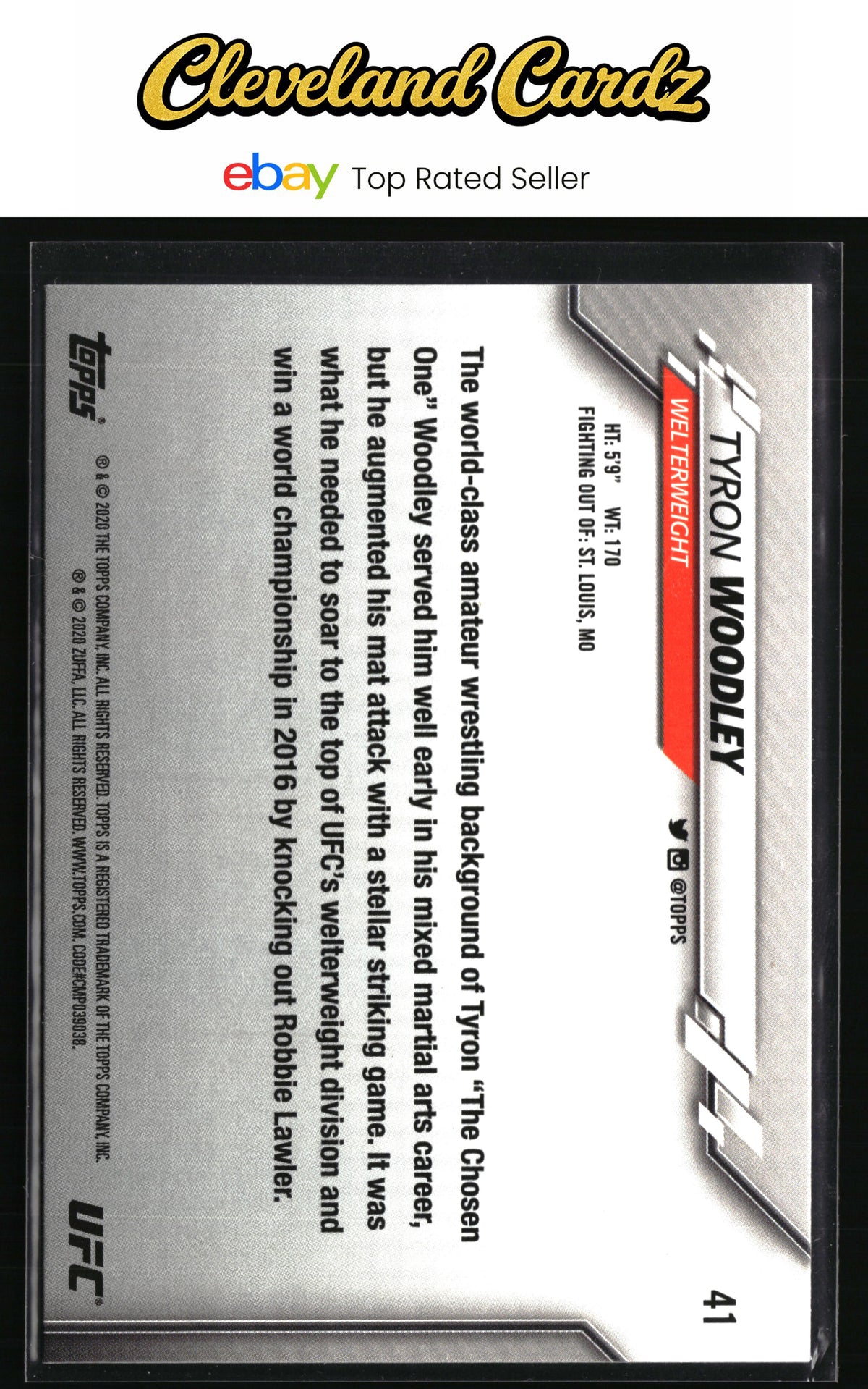 2020 Topps UFC #41 Tyron Woodley