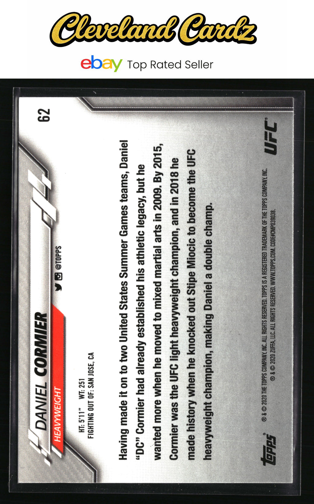 2020 Topps UFC #62 Daniel Cormier